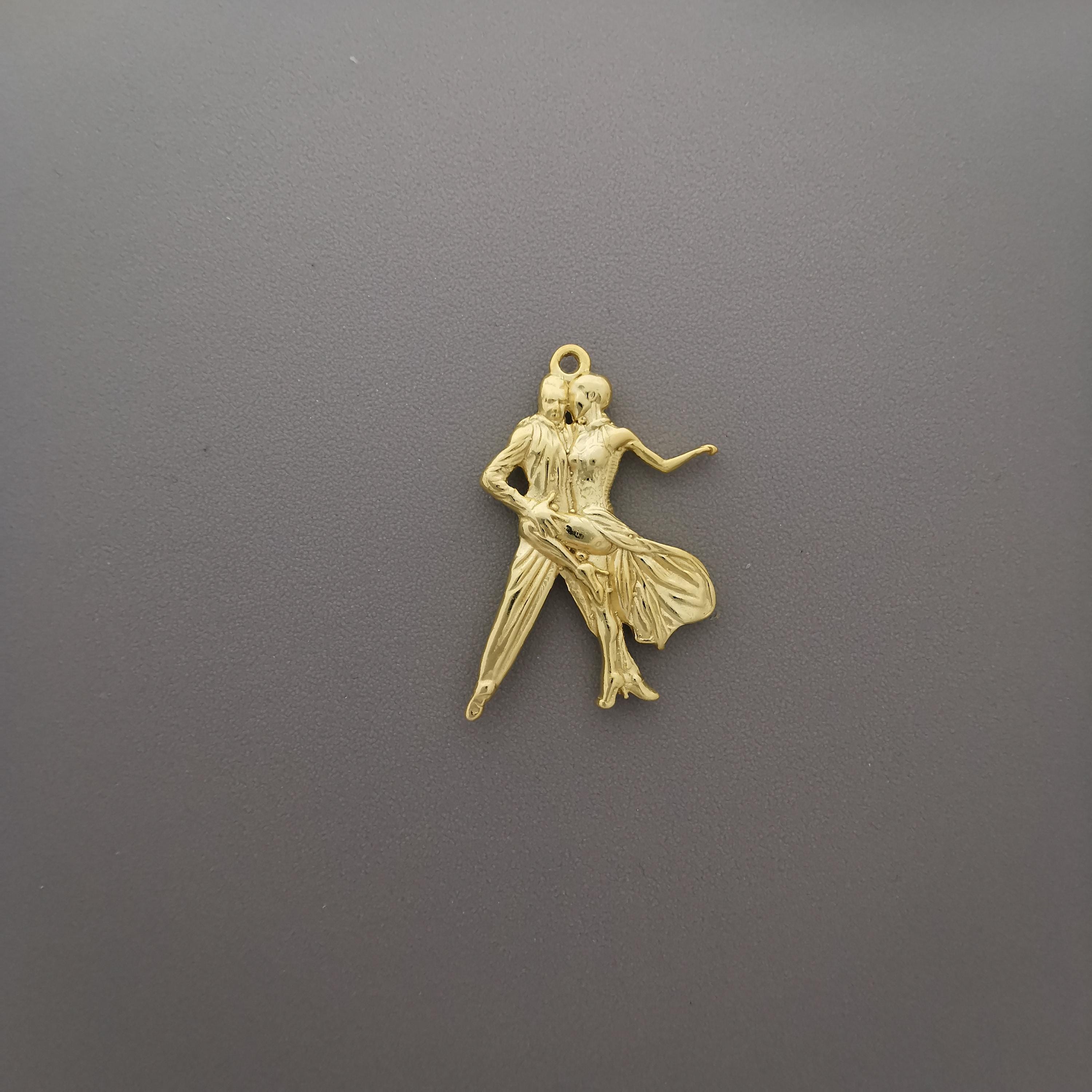 Tango Jewelry Pendant for Women, Gold Plated 925 Silver Pendant, Latin Dance Jewelry, Romantic Gift for Her, Couple Necklace, Elegant Design