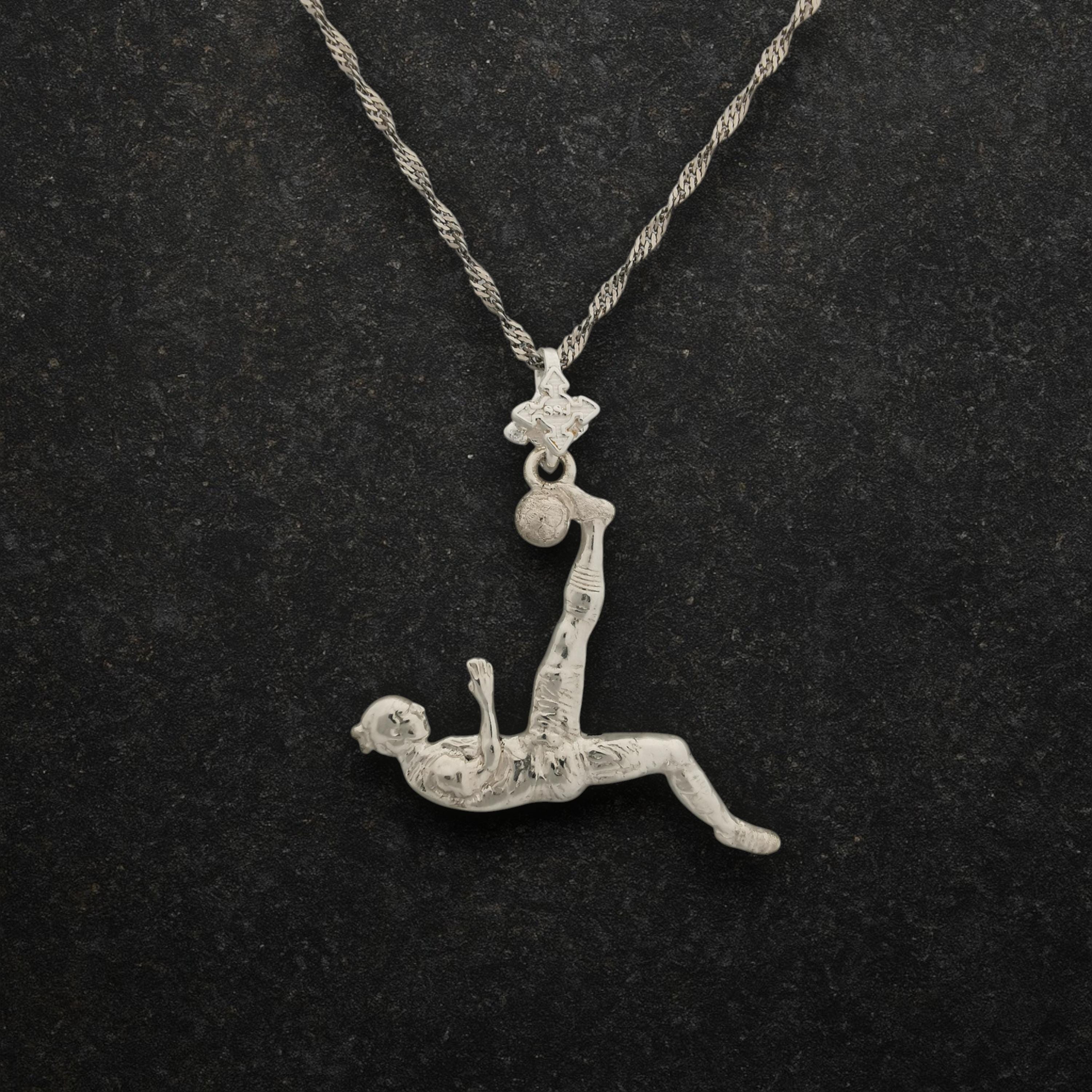 Football (Soccer) Pendant for Men – Classic Silver 925 Jewelry Gift – Handcrafted Sports Charm for Players & Fans – Necklace
