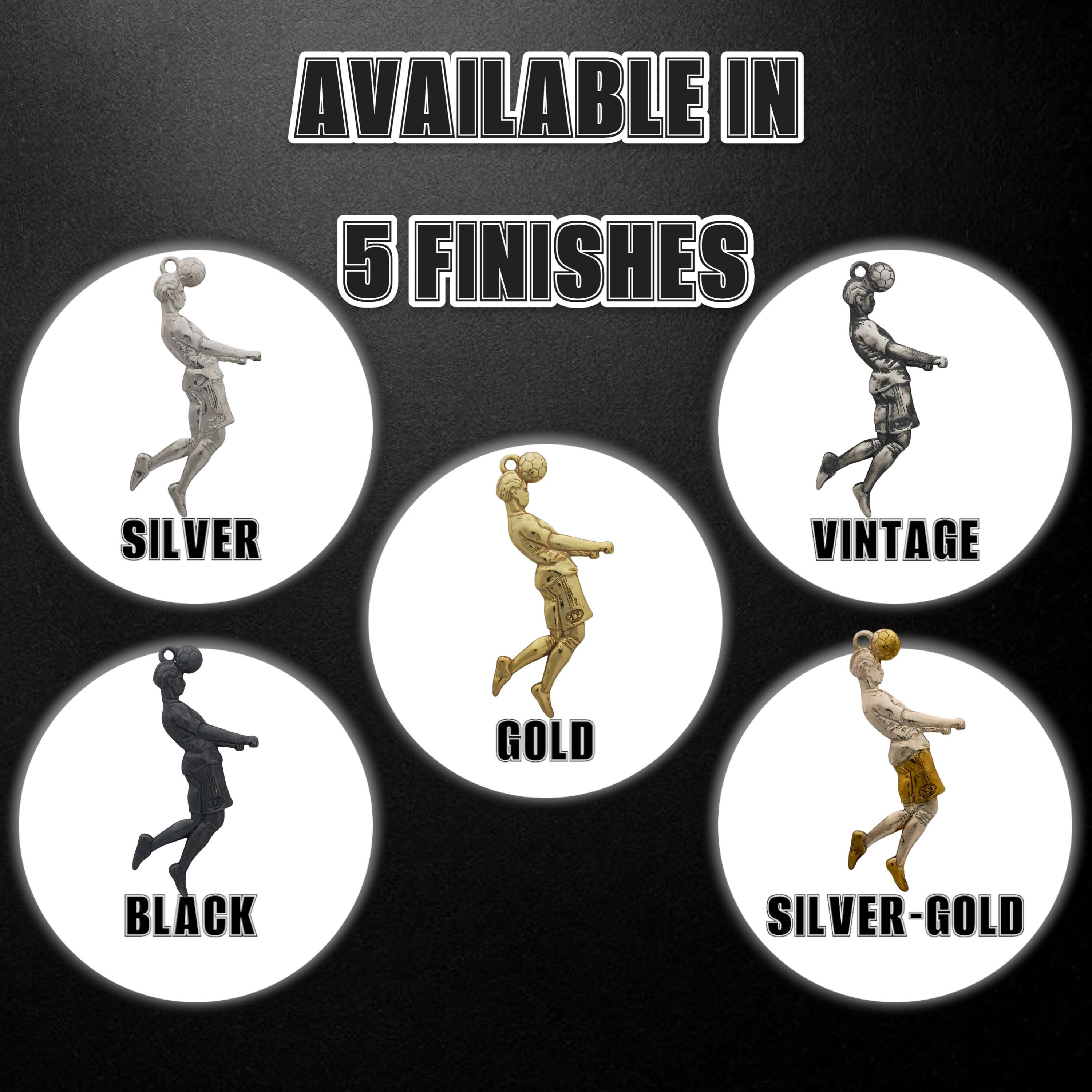 Football (Soccer) Jewelry Pendant for Men – Oxidized Black 925 Silver Gift – Header Shot Charm for Players – Necklace