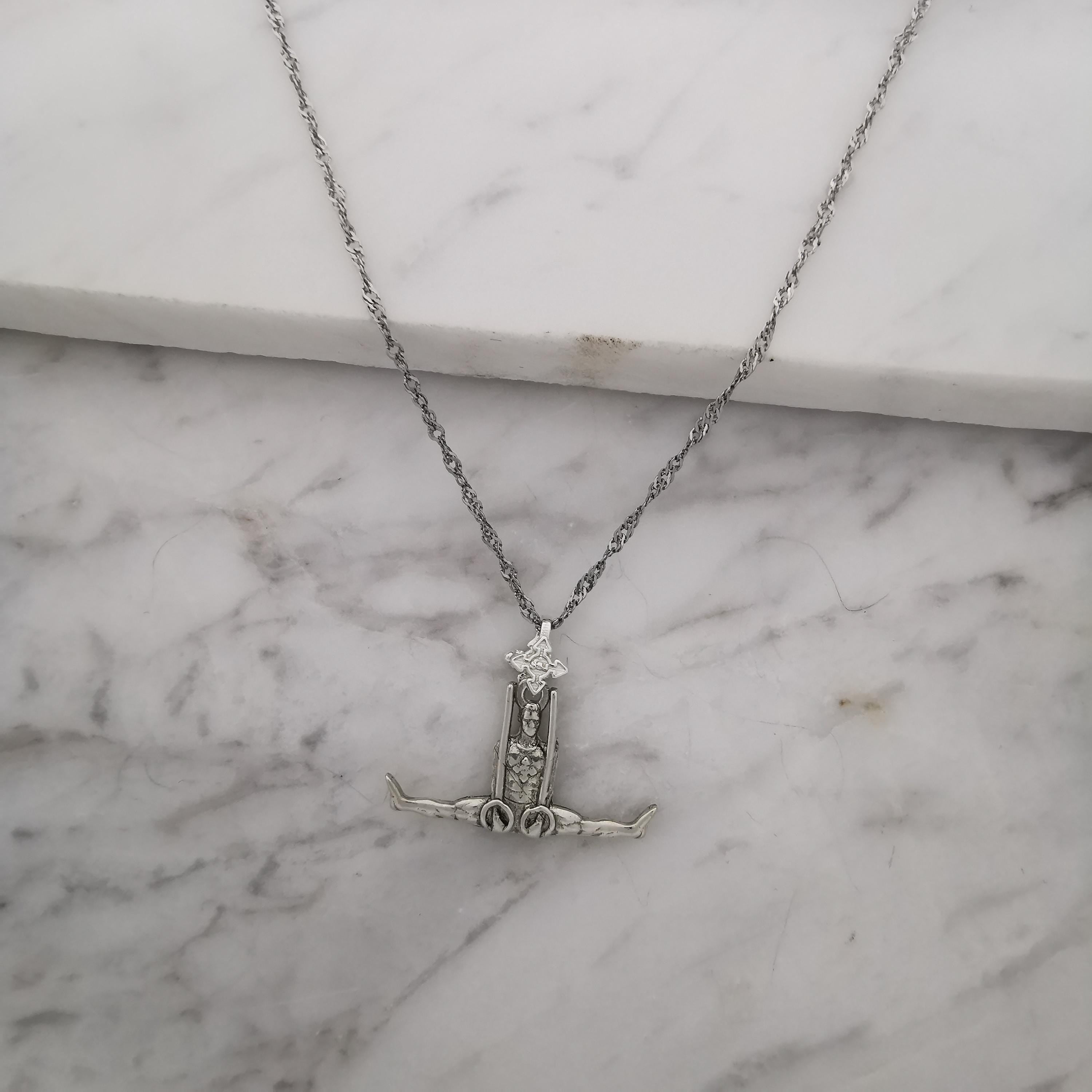 Artistic Gymnastics Jewelry Pendant for Men – Classic Silver 925 Gift – Handcrafted Sport Charm for Strength & Precision – Necklace