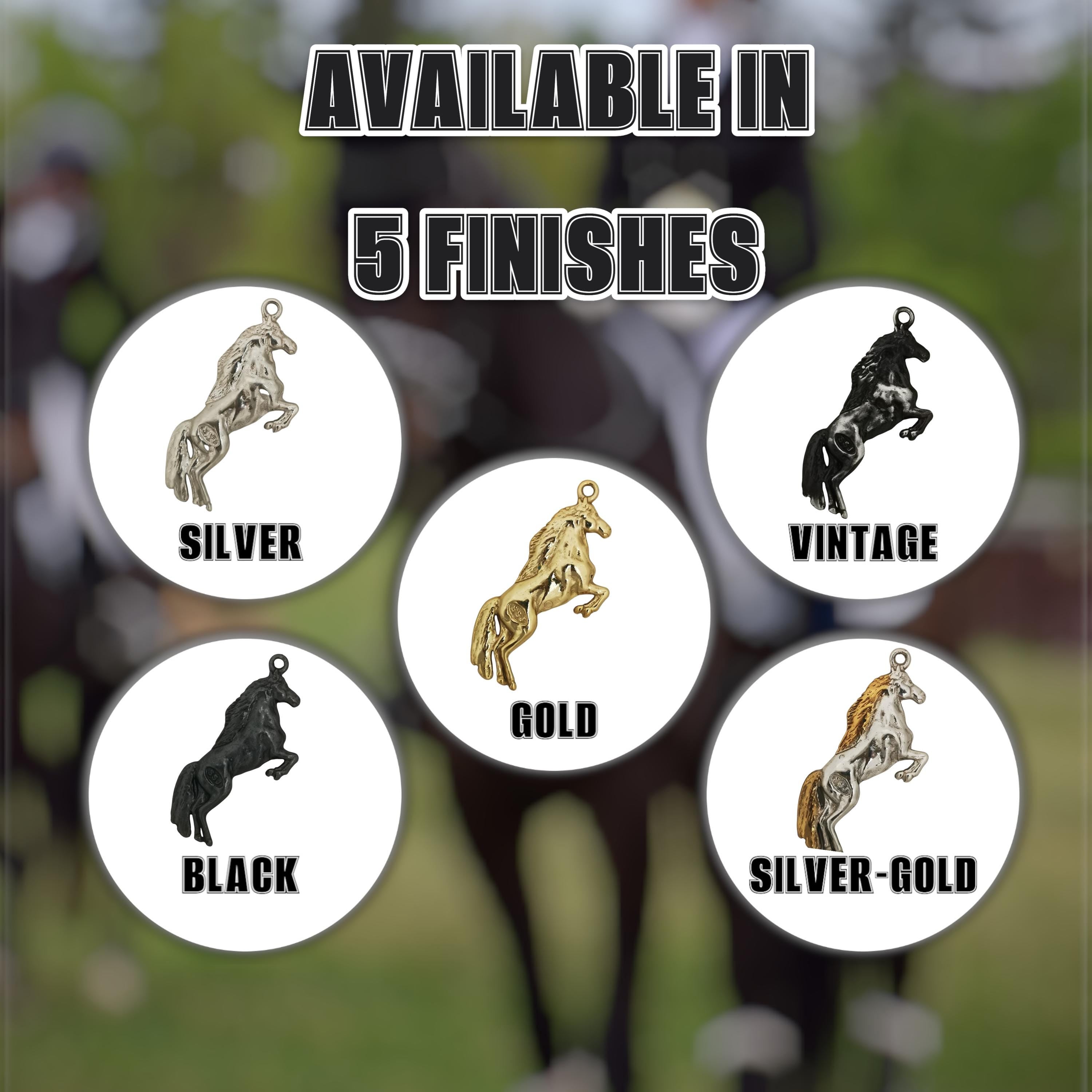 Horse Jewelry Pendant for Men and Women – Silver with Gold Detail 925 Gift – Elegant Sports Accessory for Riders – Necklace