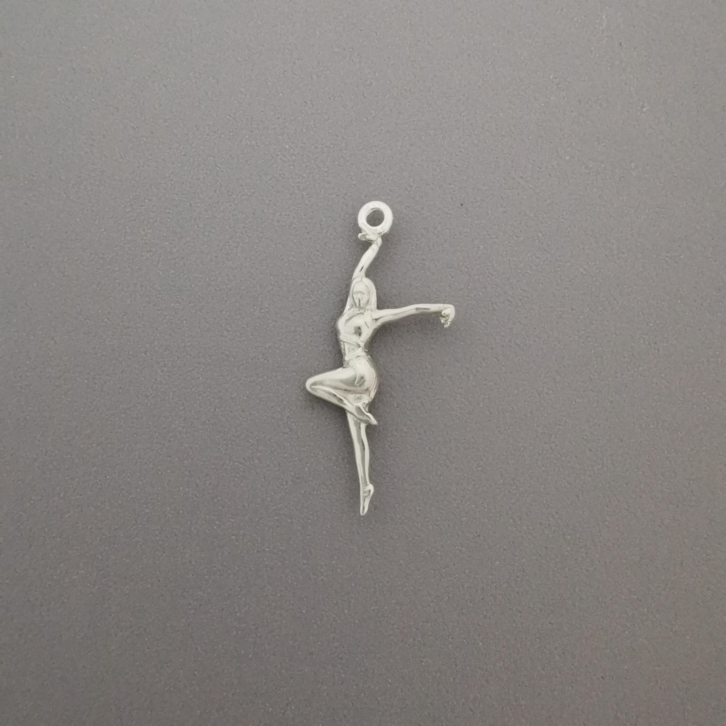 Latin Dance Jewelry Pendant for Women – Classic Silver 925 Gift – Handcrafted Sports Accessory for Dancers – Necklace