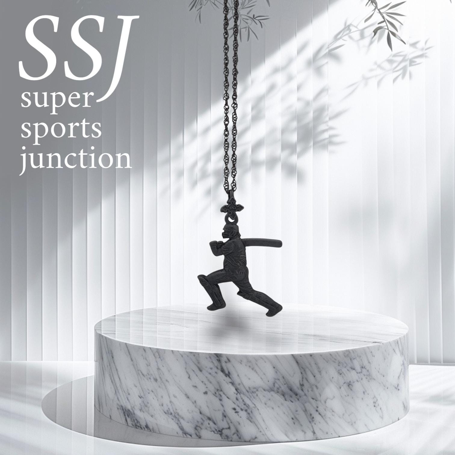 Cricket Necklace for Men – Black Oxidized 925 Silver Pendant – Bold Sports Jewelry Gift for Player, Coach or Fan