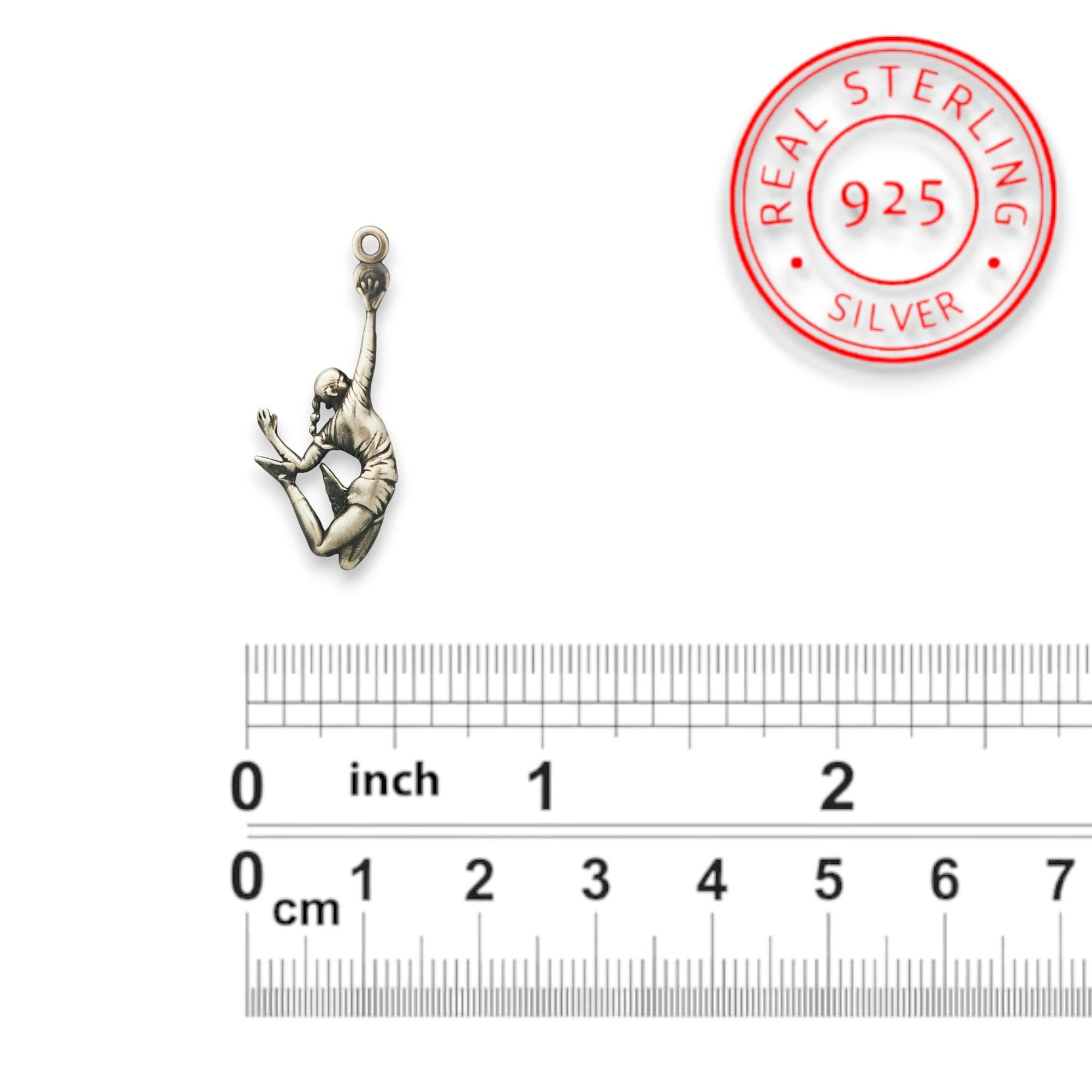 Volleyball Jewelry Pendant for Women – Vintage Style 925 Silver Gift – Sports Accessory for Girls and Players – Necklace