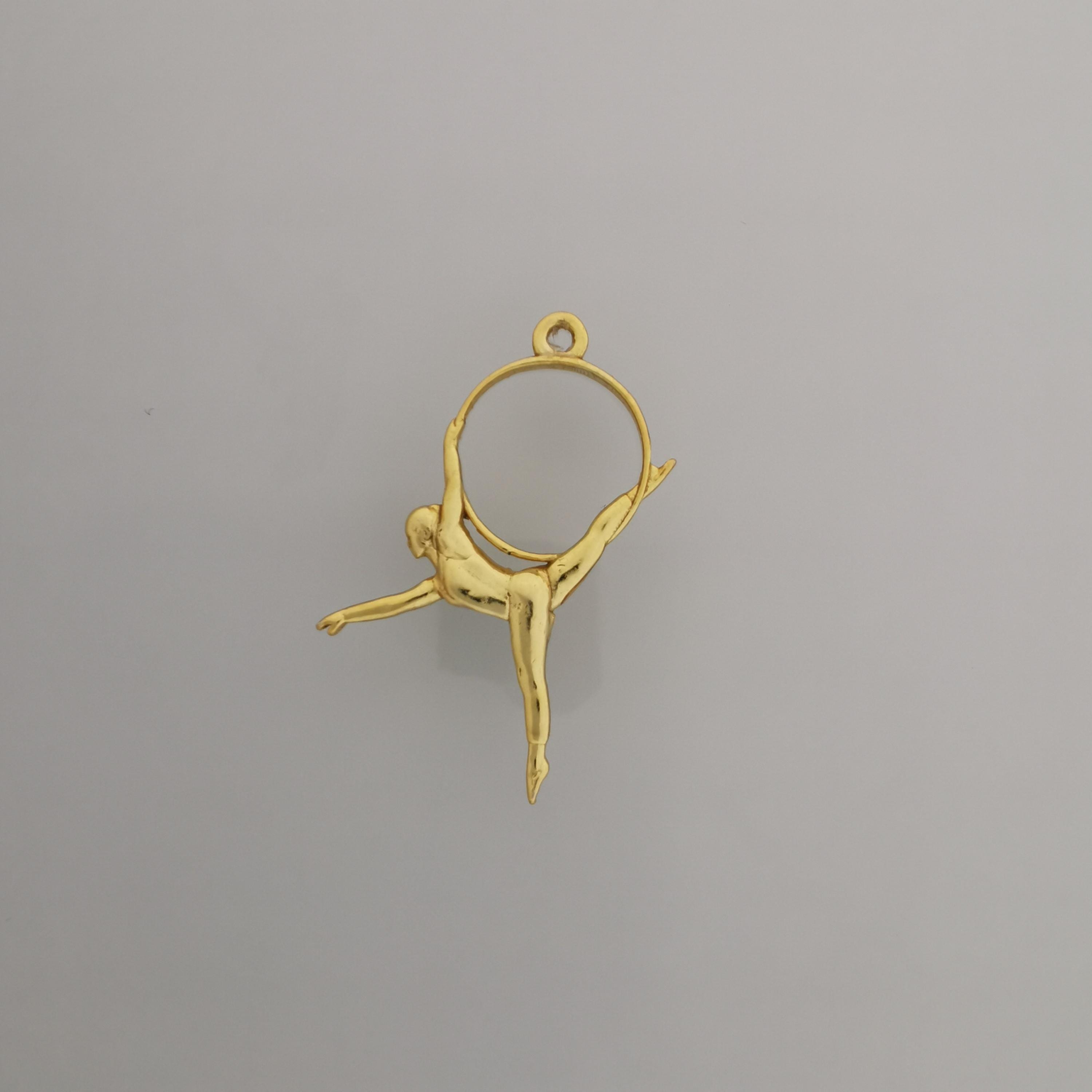 Aerial Hoop Jewelry Pendant for Women – Gold-Plated 925 Silver Gift – Handcrafted Sport Charm for Performers & Aerialists – Necklace
