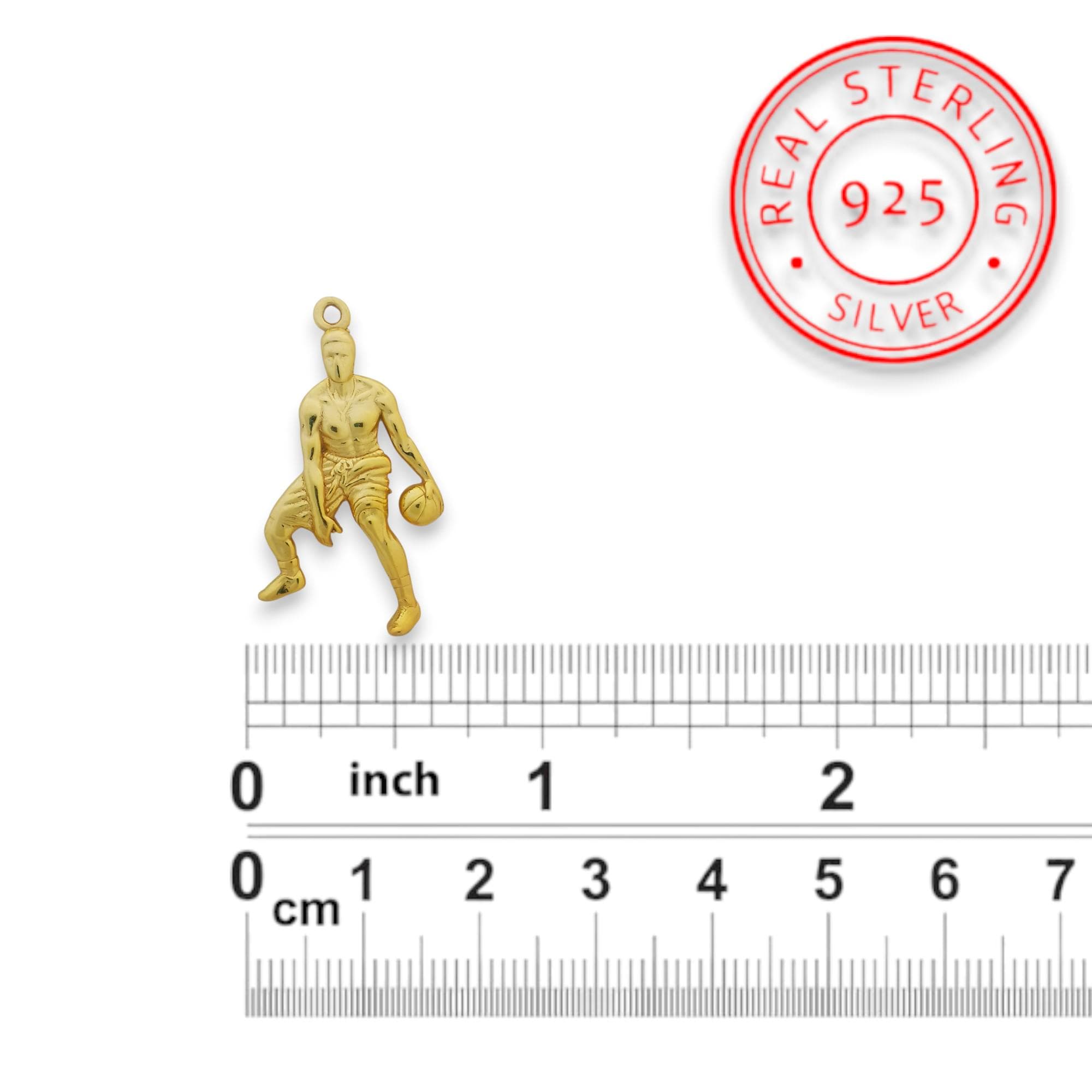 Basketball Pendant for Men – Gold-Plated 925 Silver Jewelry Gift – Sports Accessory for Boys and Teen Players – Necklace