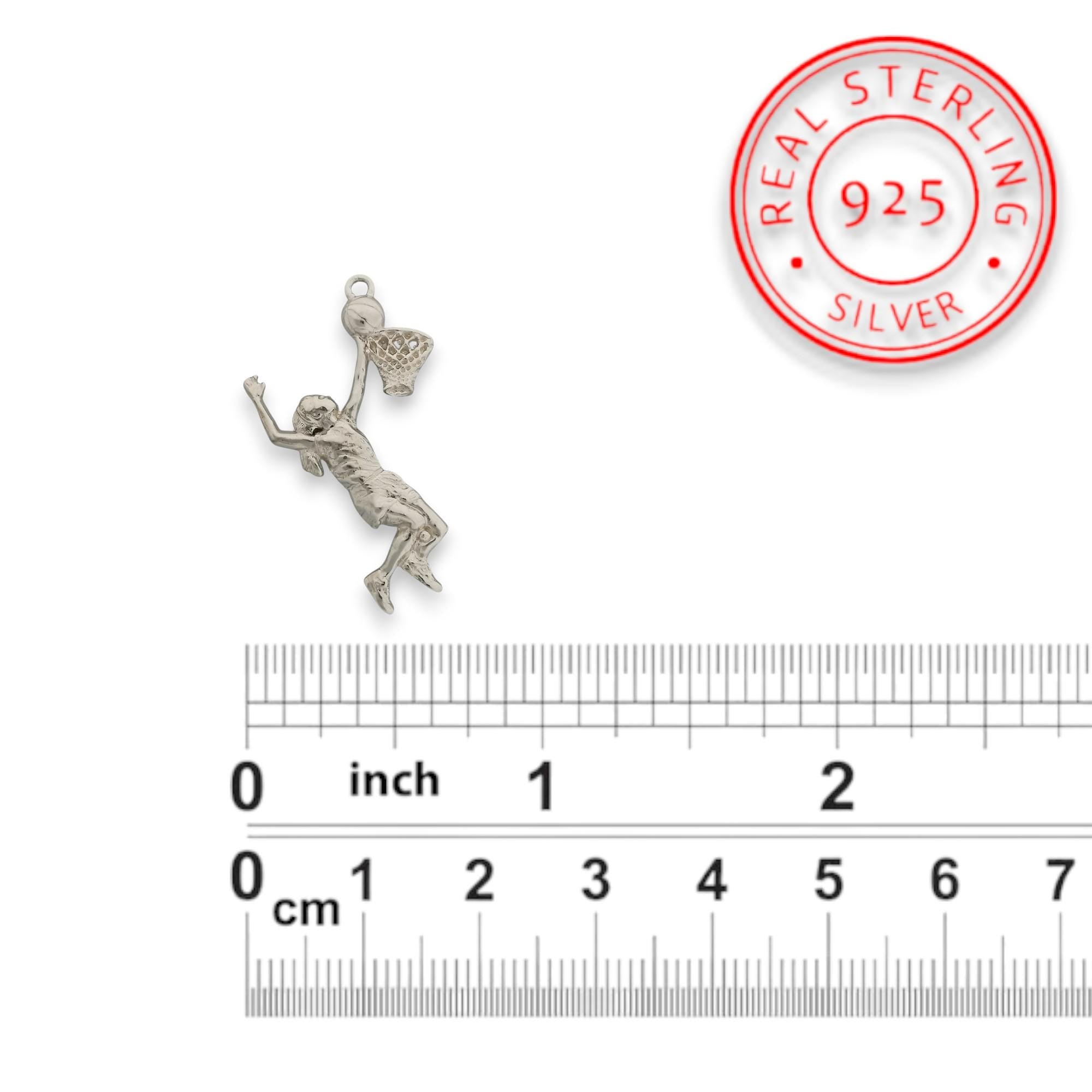 Basketball Jewelry Pendant for Women – Classic Silver 925 Gift – Handcrafted Sports Charm for Athletes, Coaches & Fans – Necklace