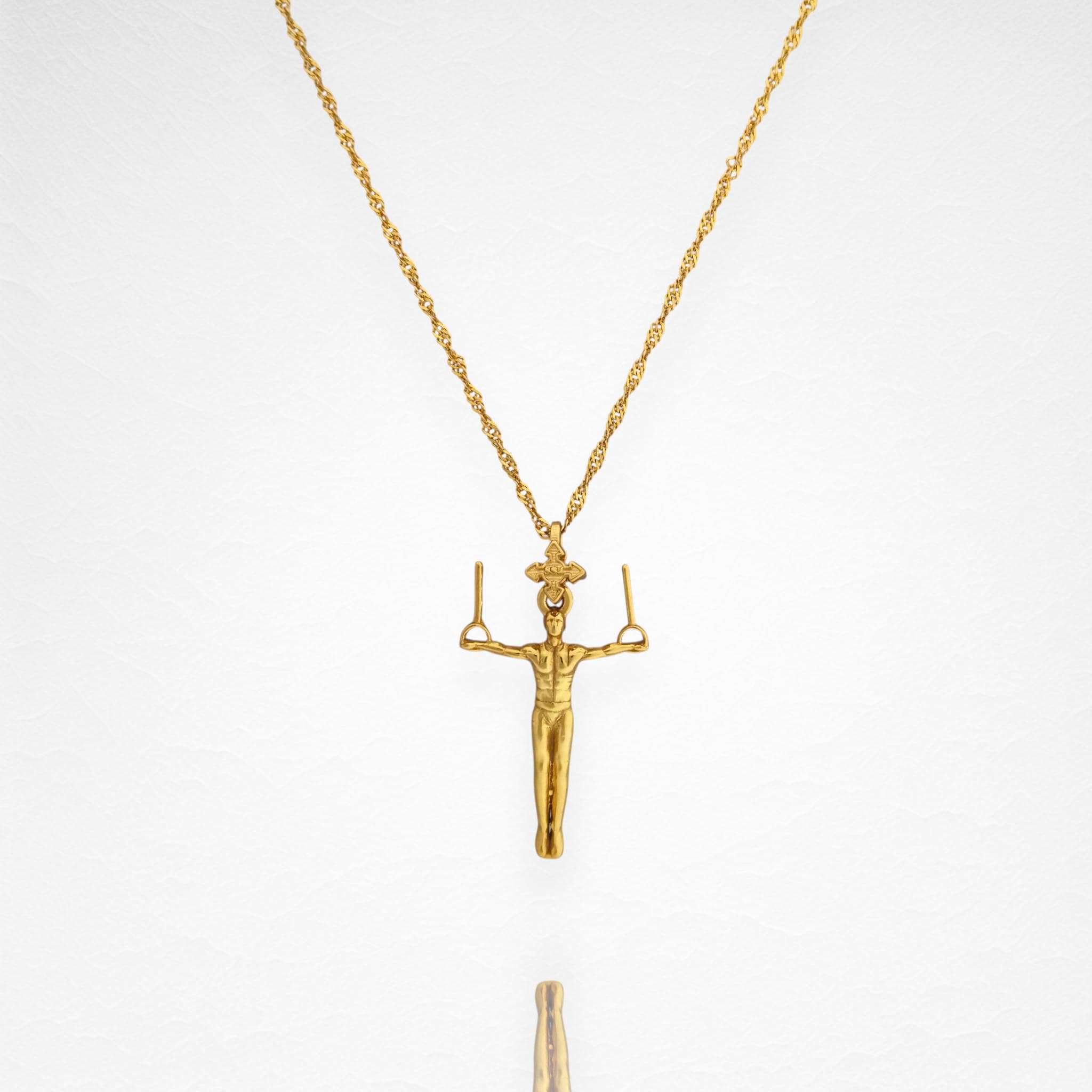 Gift for Gymnast – Gold-Plated Artistic Gymnastics Pendant for Men – 925 Silver Sport Charm for Strength and Balance – Necklace