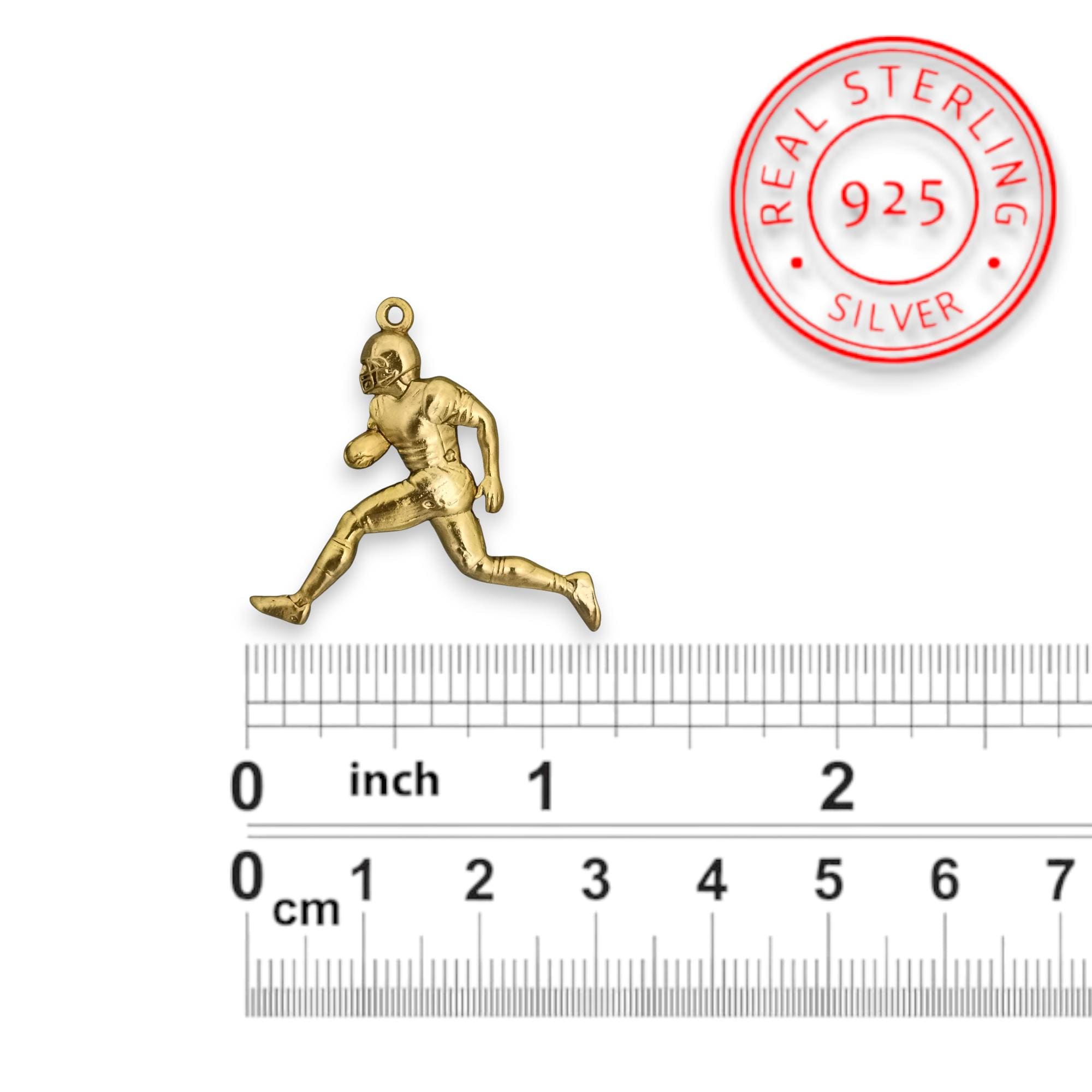American Football Jewelry Pendant for Men, Gold-Plated 925 Silver Gift – Luxurious Sports Accessory for Players and Sports Lovers – Necklace