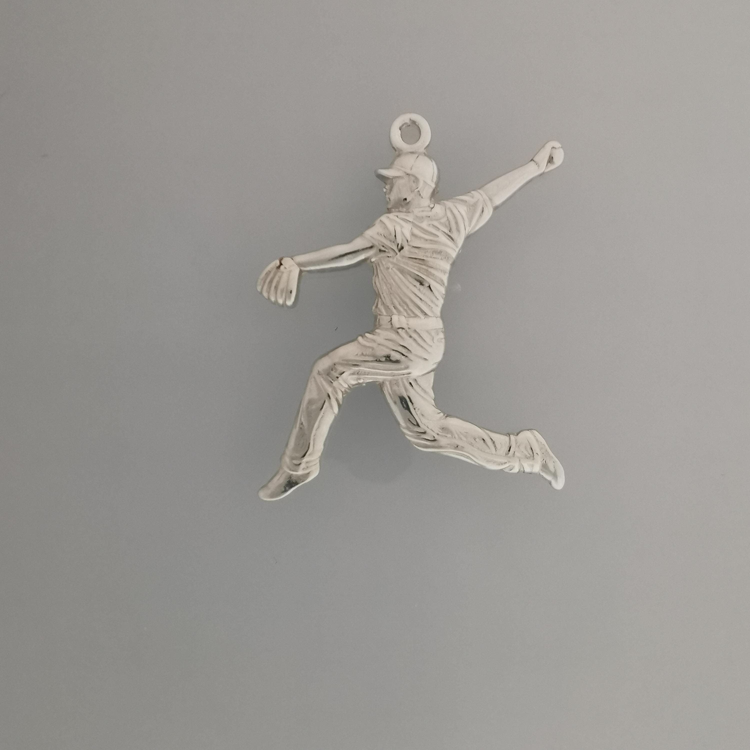 Baseball Jewelry Pendant for Men – Classic Silver 925 Gift – Handcrafted Sport Charm for Players & Pitchers – Necklace