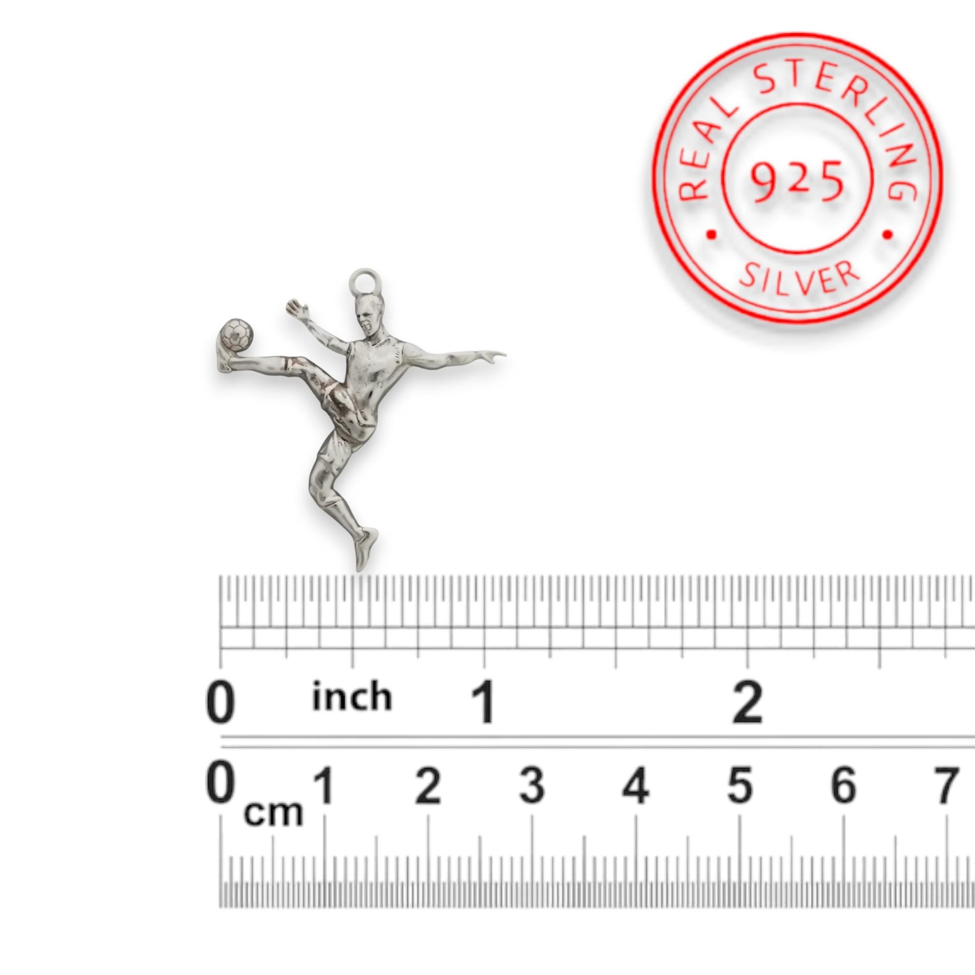 Football Soccer Jewelry Pendant for Men – Classic 925 Silver Gift – Sports Accessory for Teen Boys and Players – Necklace