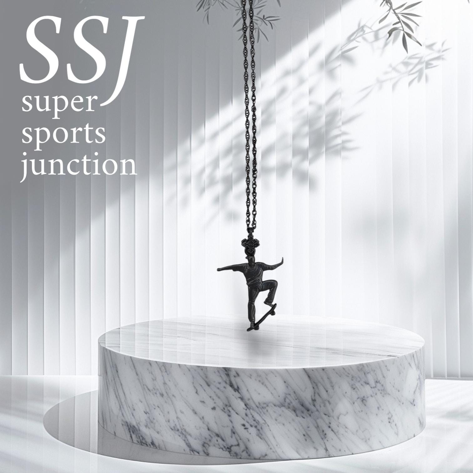 Skateboard Pendant for Men – Oxidized Black 925 Silver Jewelry Gift – Bold Urban Charm for Skaters & Streetwear Fans – Necklace