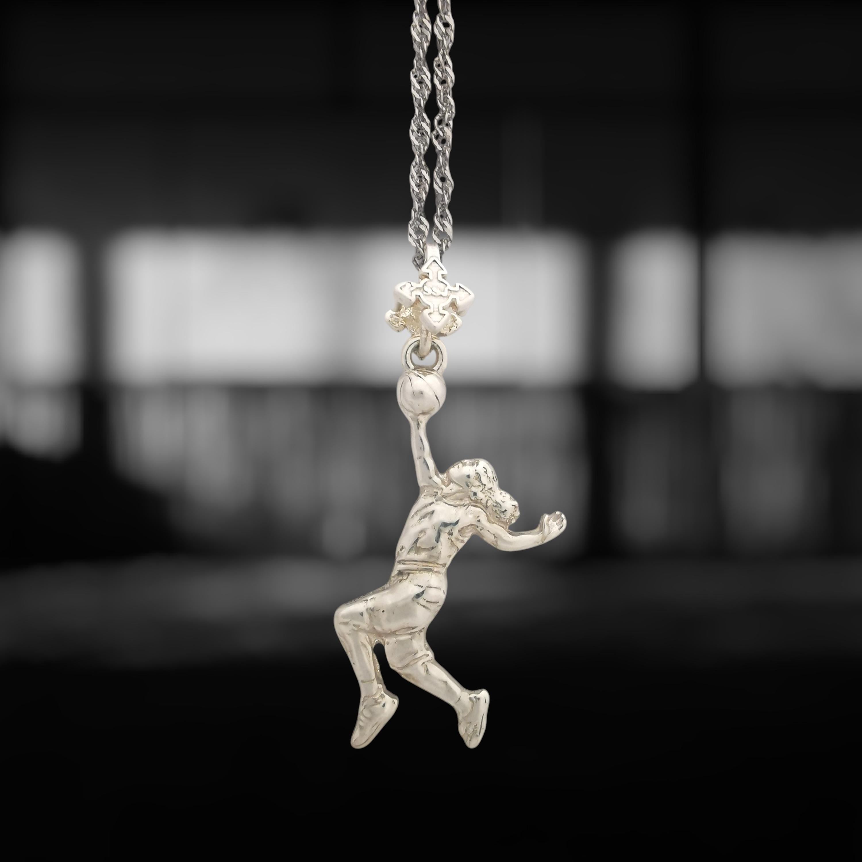 Basketball Jewelry Pendant for Women – Classic 925 Silver Gift – Sports Accessory for Active Girls and Players – Necklace