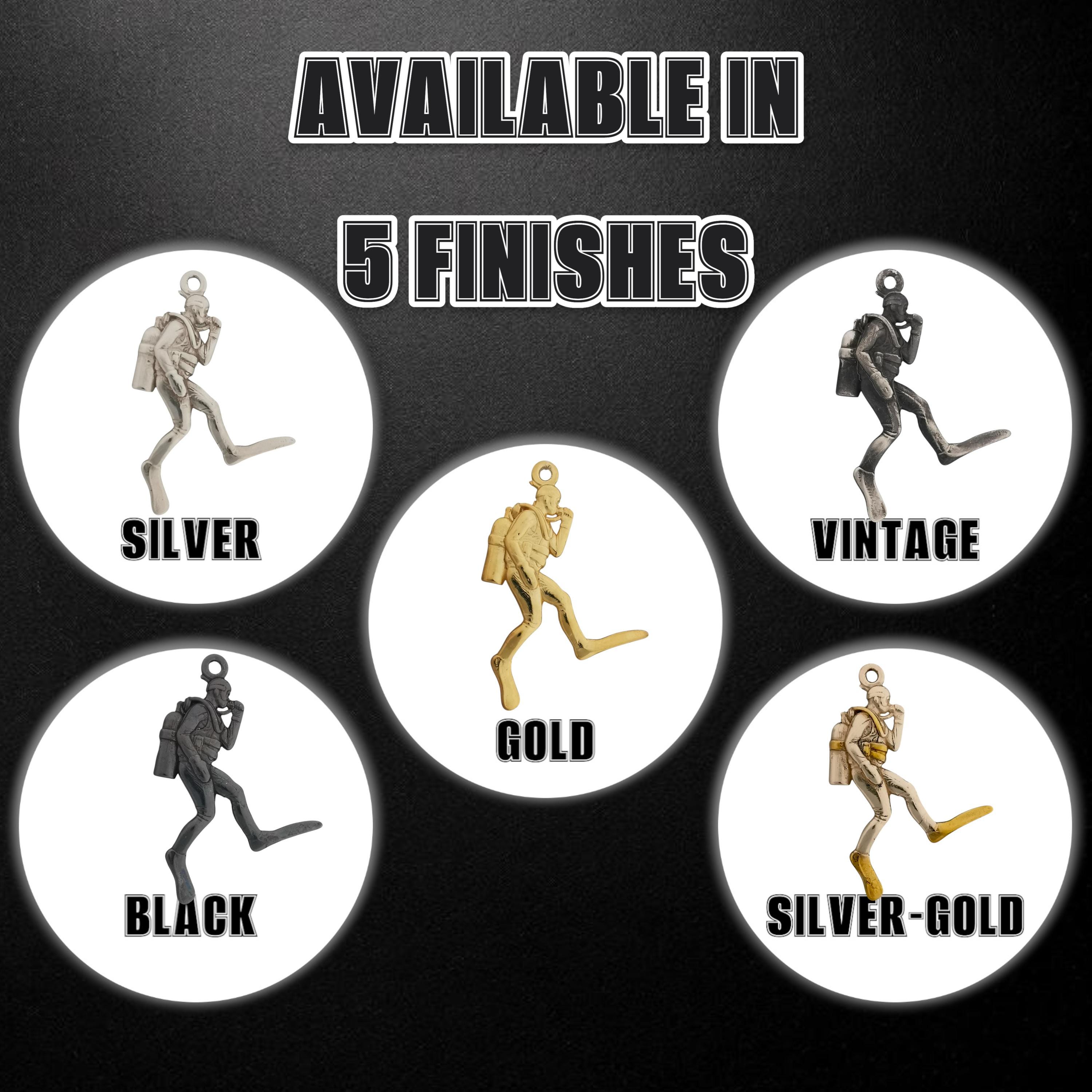 Scuba Diving Jewelry Pendant for Men and Women, Gold-Plated 925 Silver Gift – Handcrafted Diver Charm for Ocean Lovers & Athletes – Necklace