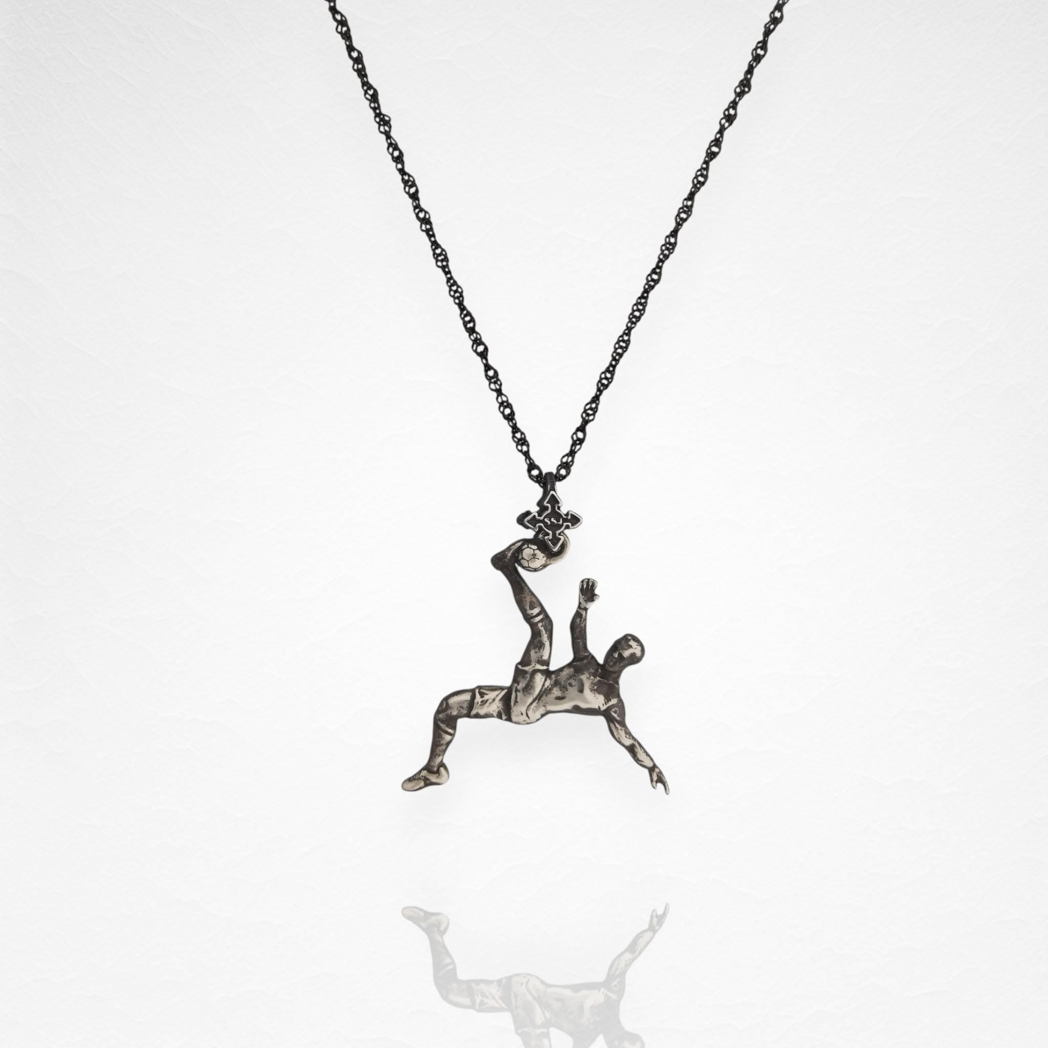 Football (Soccer) Pendant for Men and Boys – Vintage Style 925 Silver Jewelry Gift – Sports Necklace