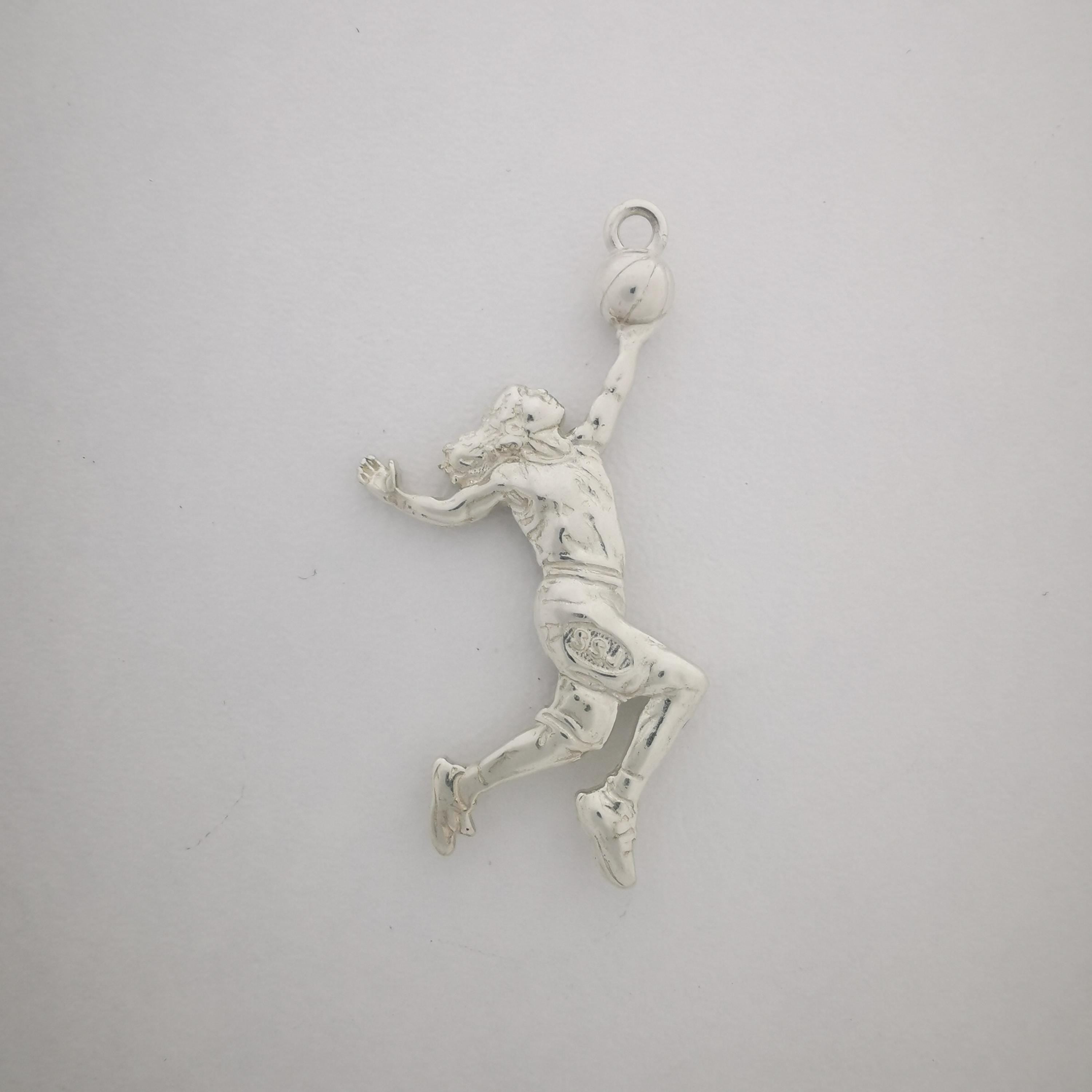 Basketball Jewelry Pendant for Women – Classic 925 Silver Gift – Sports Accessory for Active Girls and Players – Necklace