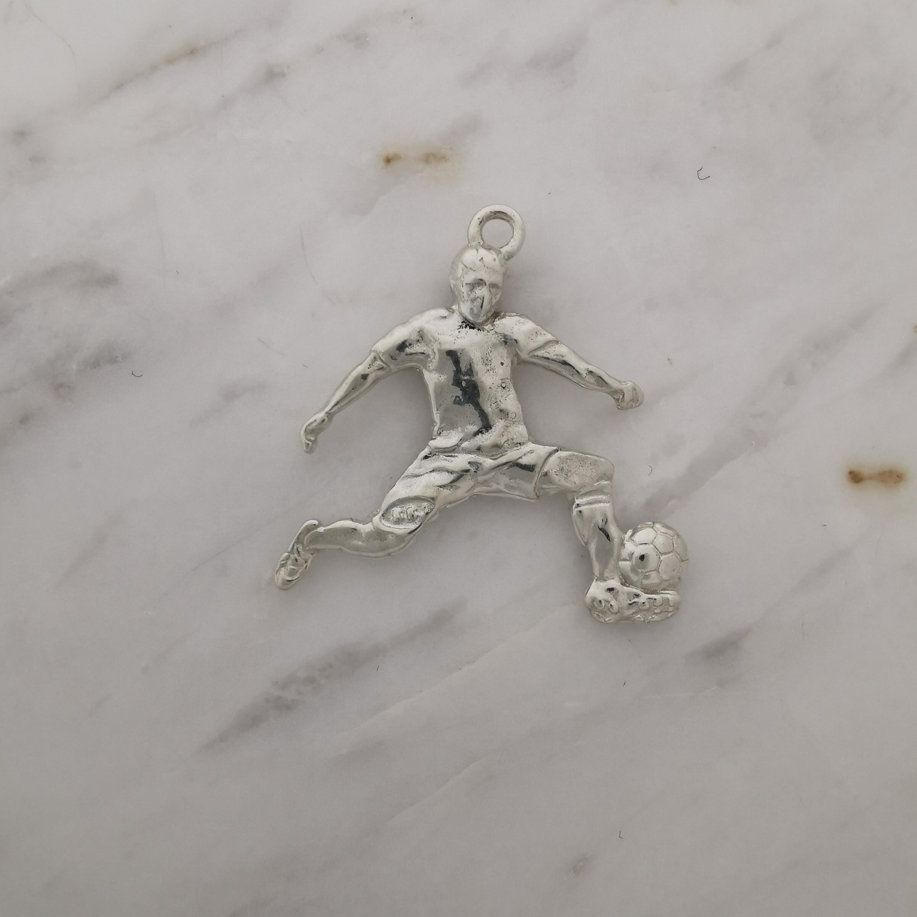 Football (Soccer) Jewelry Pendant for Men – Classic Silver 925 Gift – Handcrafted Sport Charm for Players – Necklace