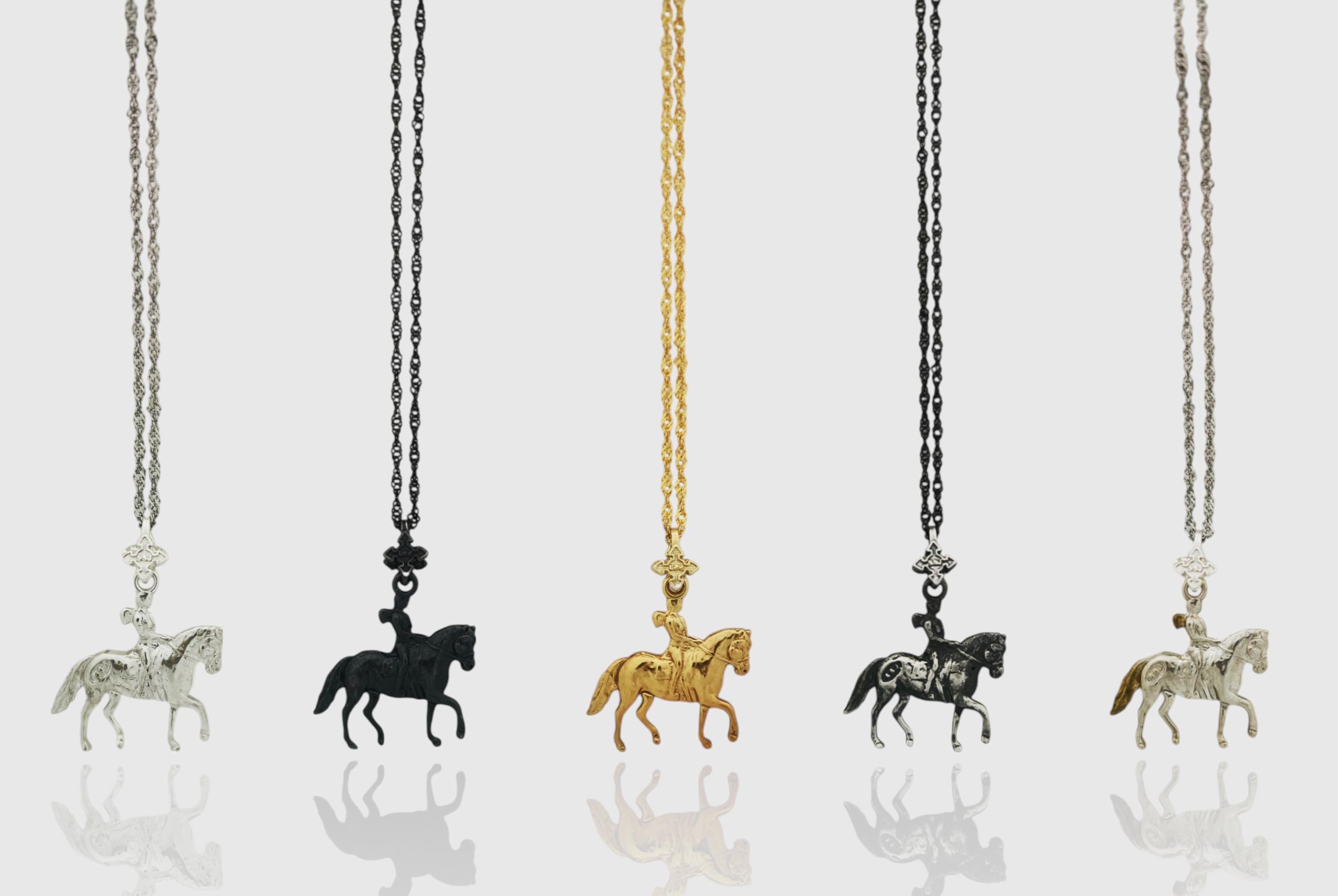 Horse Jewelry Pendant for Women – Gold-Plated 925 Silver Gift – Equestrian Sports Accessory for Riders – Necklace