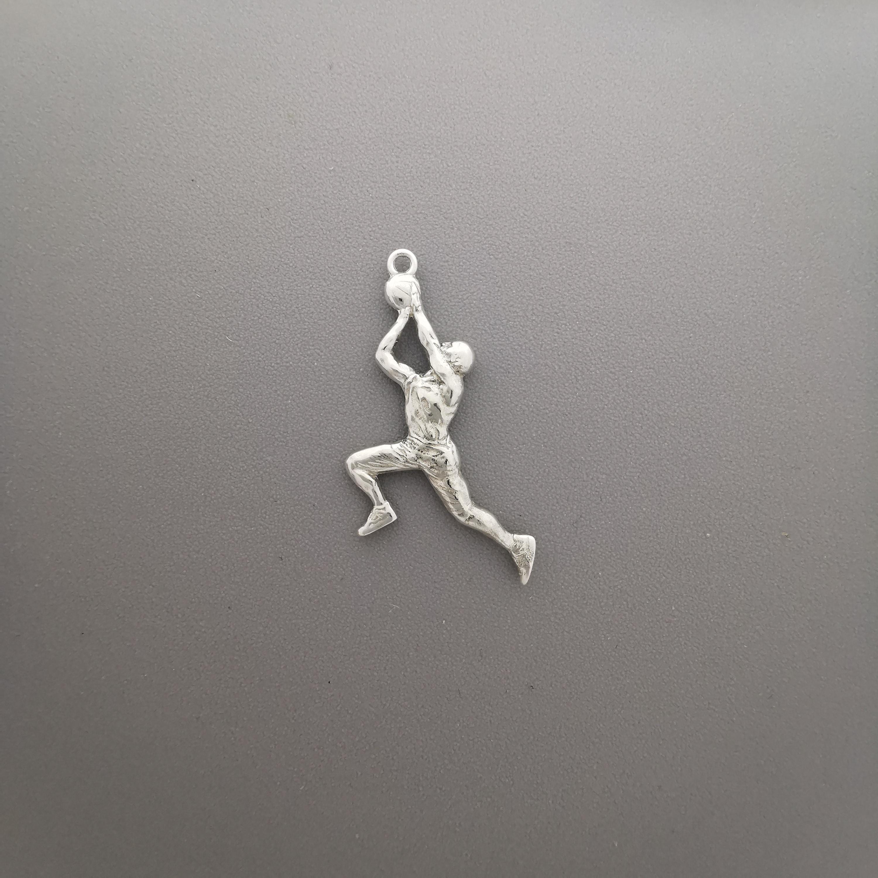 Basketball Jewelry Pendant for Men – Classic Silver 925 Gift – Sports Accessory for Players and Coaches – Necklace