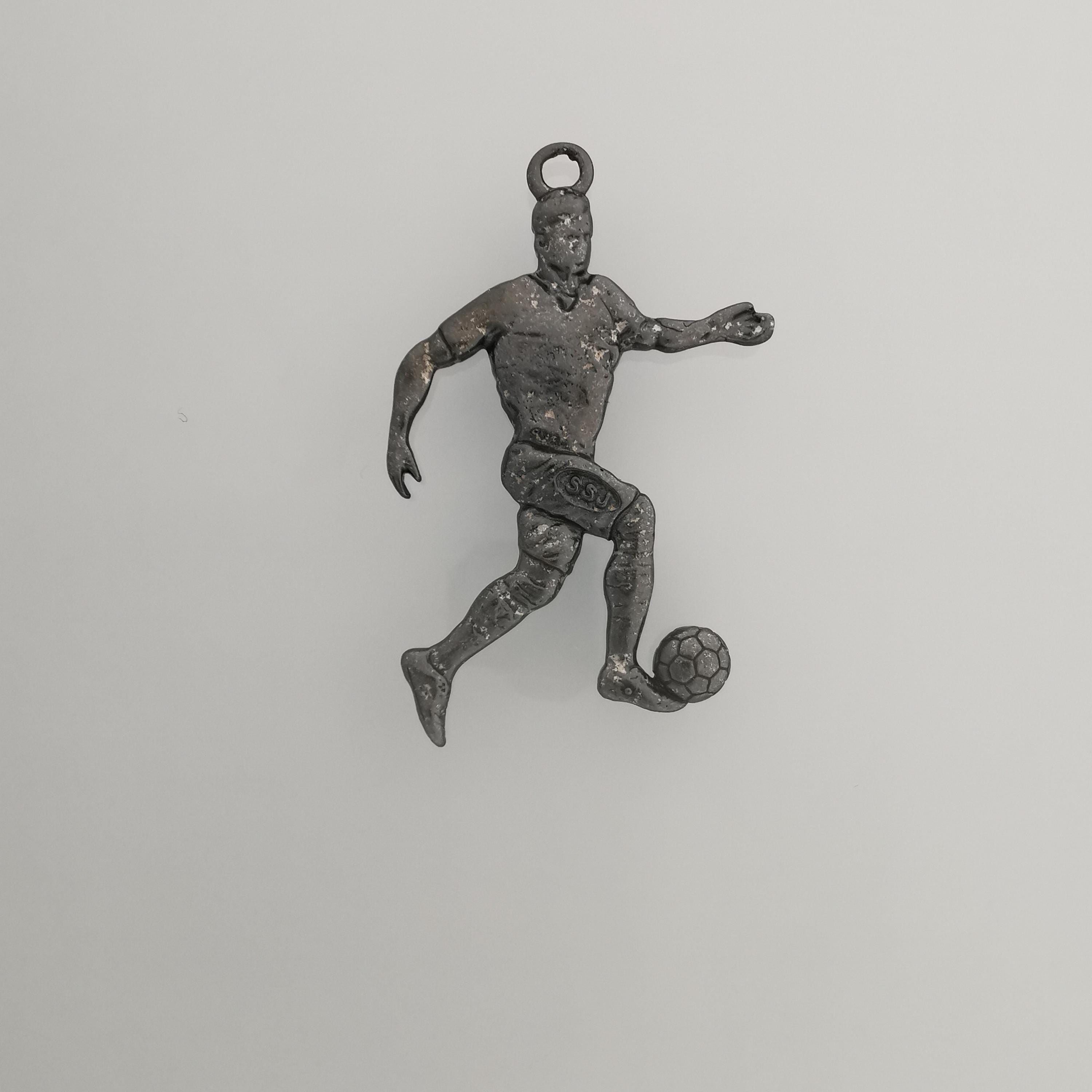 Football (Soccer) Pendant for Men – Oxidized Black 925 Silver Jewelry Gift – Handcrafted Sports Charm for Players, Coaches & Fans – Necklace