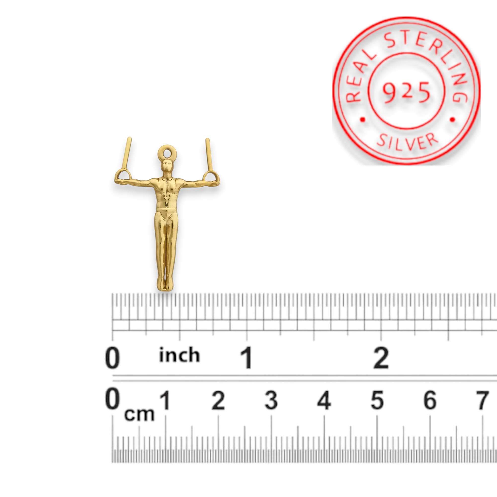 Gift for Gymnast – Gold-Plated Artistic Gymnastics Pendant for Men – 925 Silver Sport Charm for Strength and Balance – Necklace
