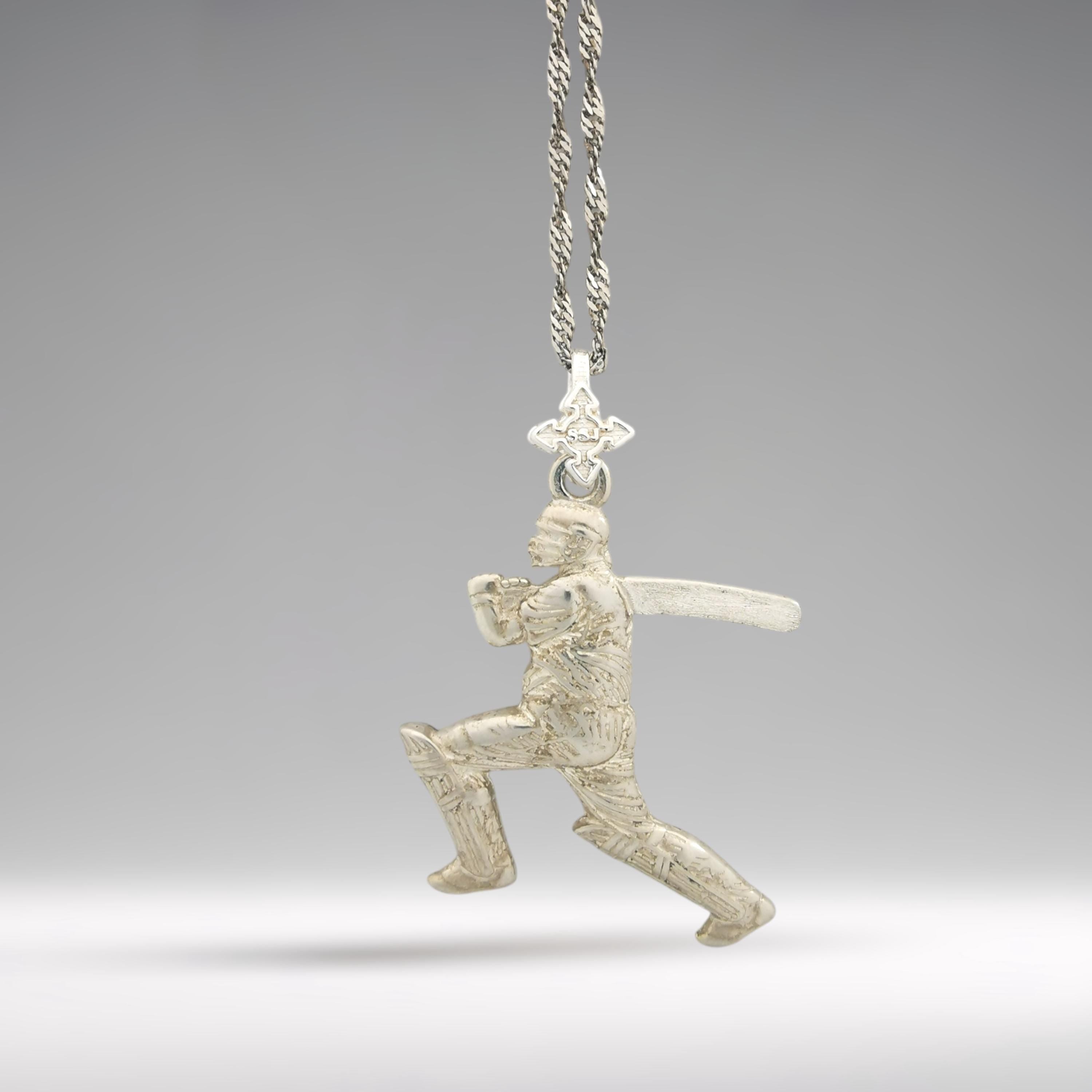 Cricket Necklace for Men – Classic 925 Silver Pendant – Sports Jewelry Gift for Cricketers, Fans, or Coaches