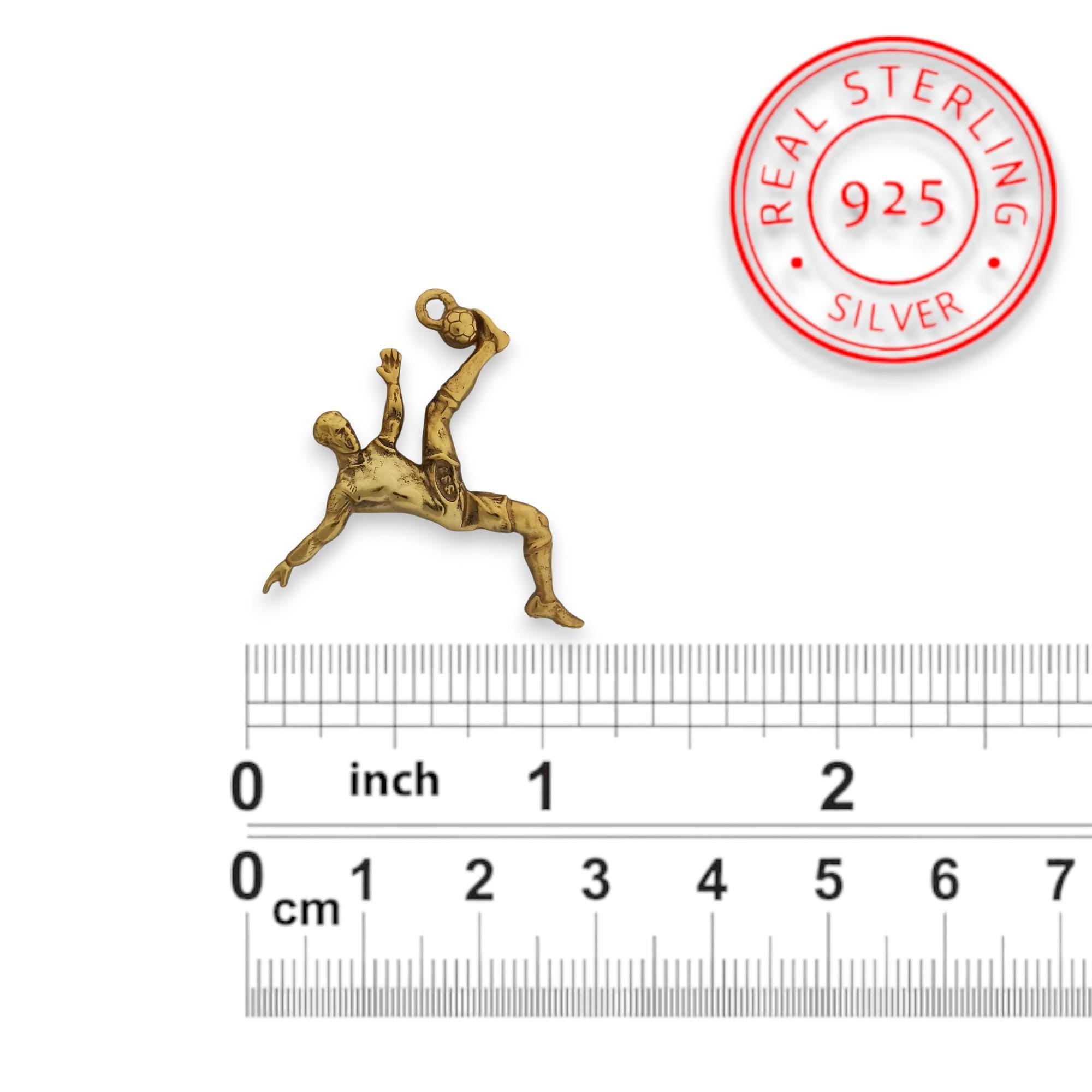 Football (Soccer) Pendant for Men and Boys – Gold-Plated 925 Jewelry Gift – Sports Necklace