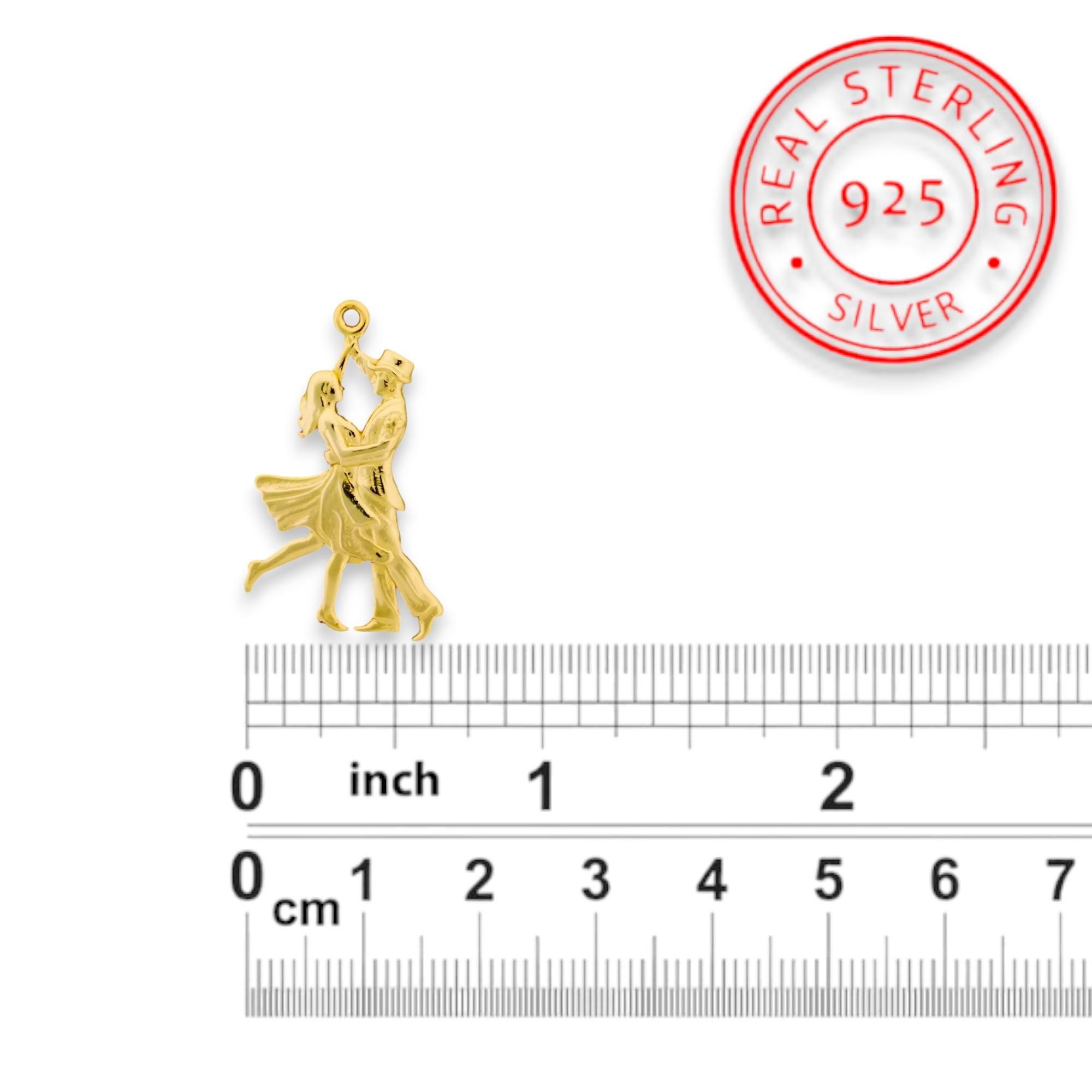 Tango Jewelry Pendant for Women – Gold-Plated 925 Silver Gift – Latin Dance Sports Accessory for Ballroom Dancers – Necklace