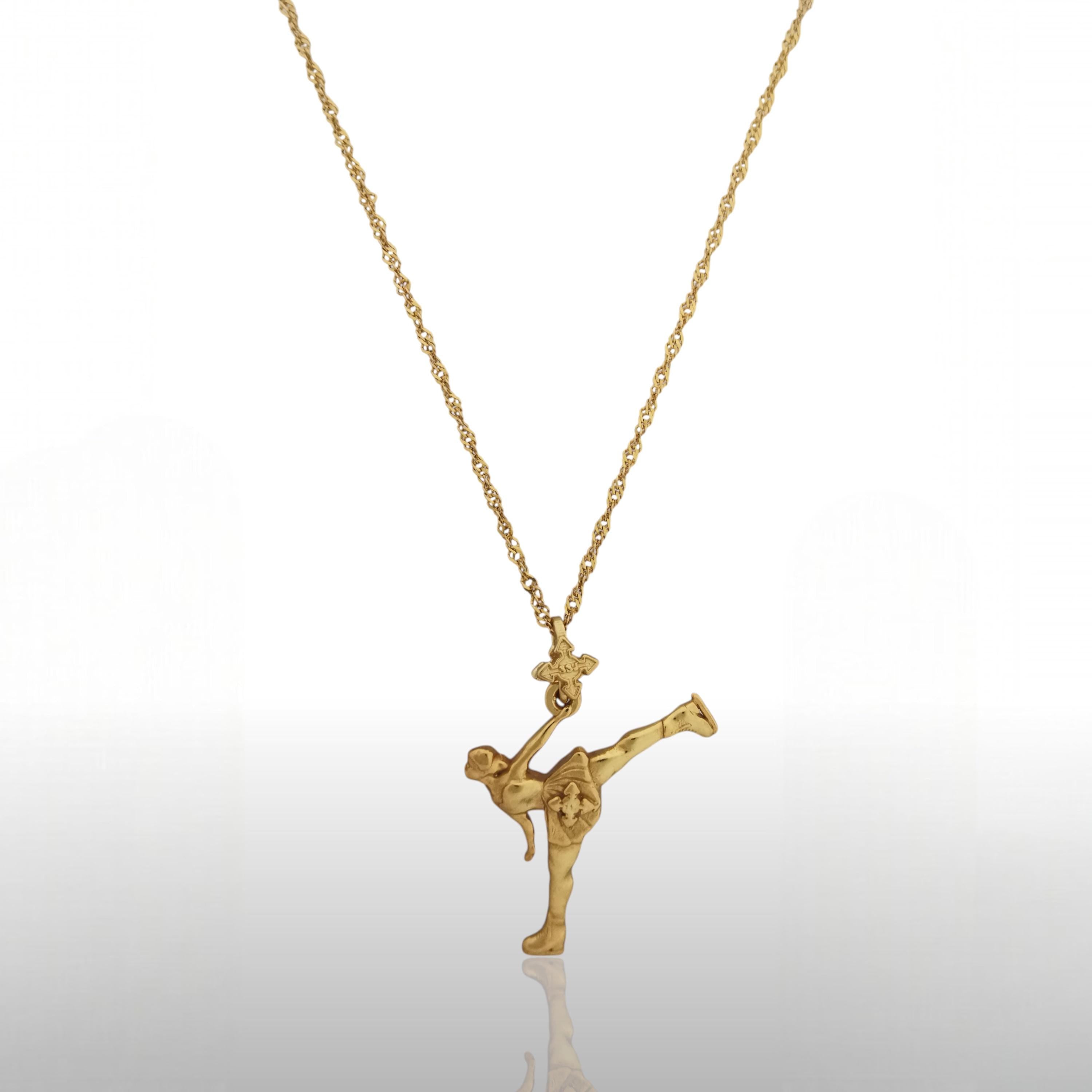 Figure Skating Jewelry Pendant for Women – Gold-Plated 925 Silver Gift – Handcrafted Sports Accessory for Teens – Necklace