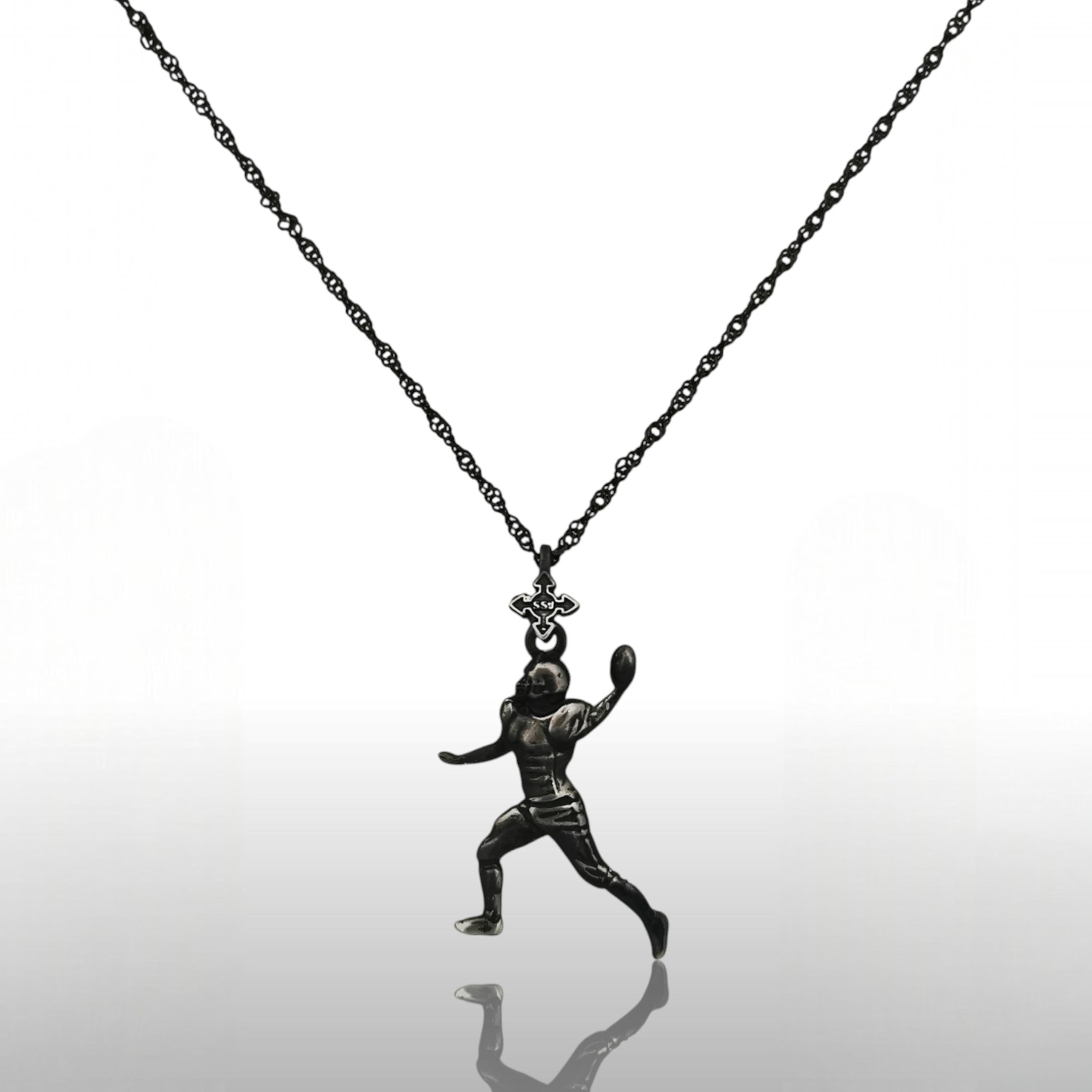 American Football Jewelry Pendant for Men – Vintage Style 925 Silver Quarterback Gift – Handcrafted Sports Accessory for Collectors Necklace