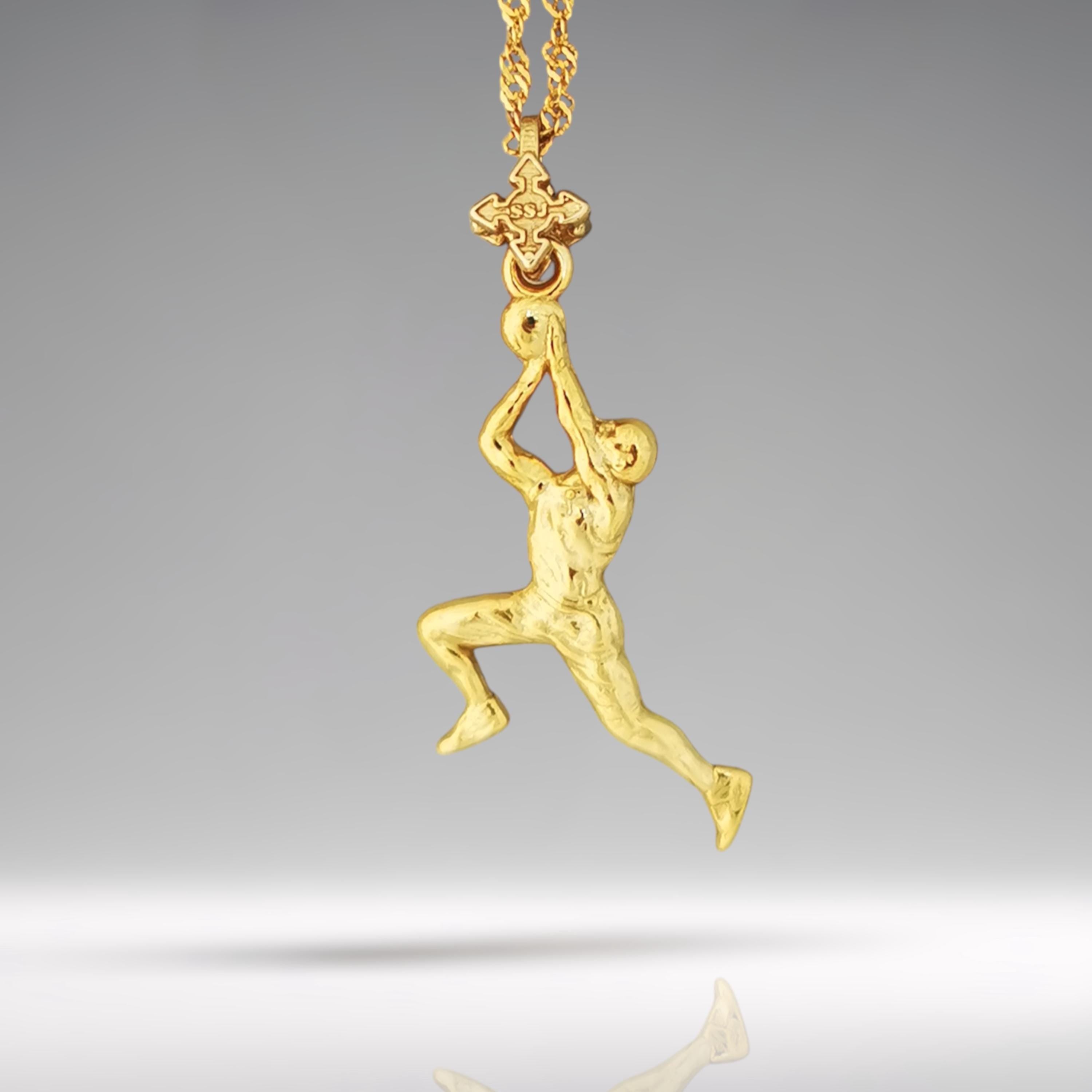 Basketball Jewelry Pendant for Men – Gold-Plated 925 Silver Gift – Luxurious Sports Accessory for Players and Coaches – Necklace