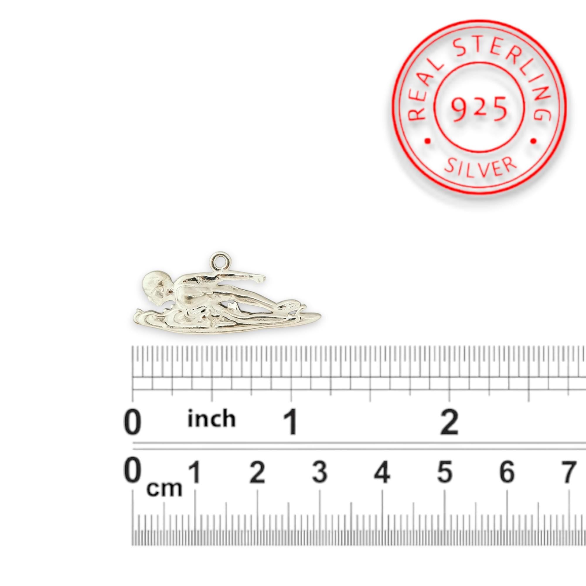 Swimming Jewelry Pendant for Men – Classic 925 Silver Gift – Sports Accessory for Freestyle Swimmers and Teen Boys – Necklace