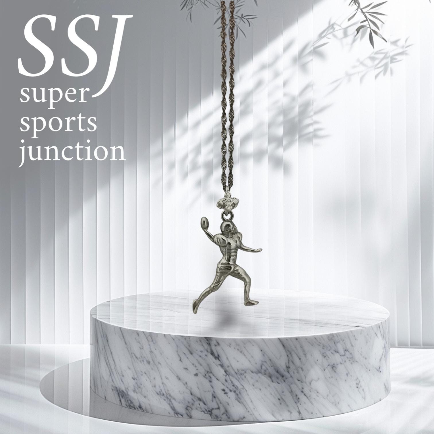 American Football Pendant for Men – 925 Sterling Silver Charm – American Football Jewelry Gift for Athlete, Coach or Fan