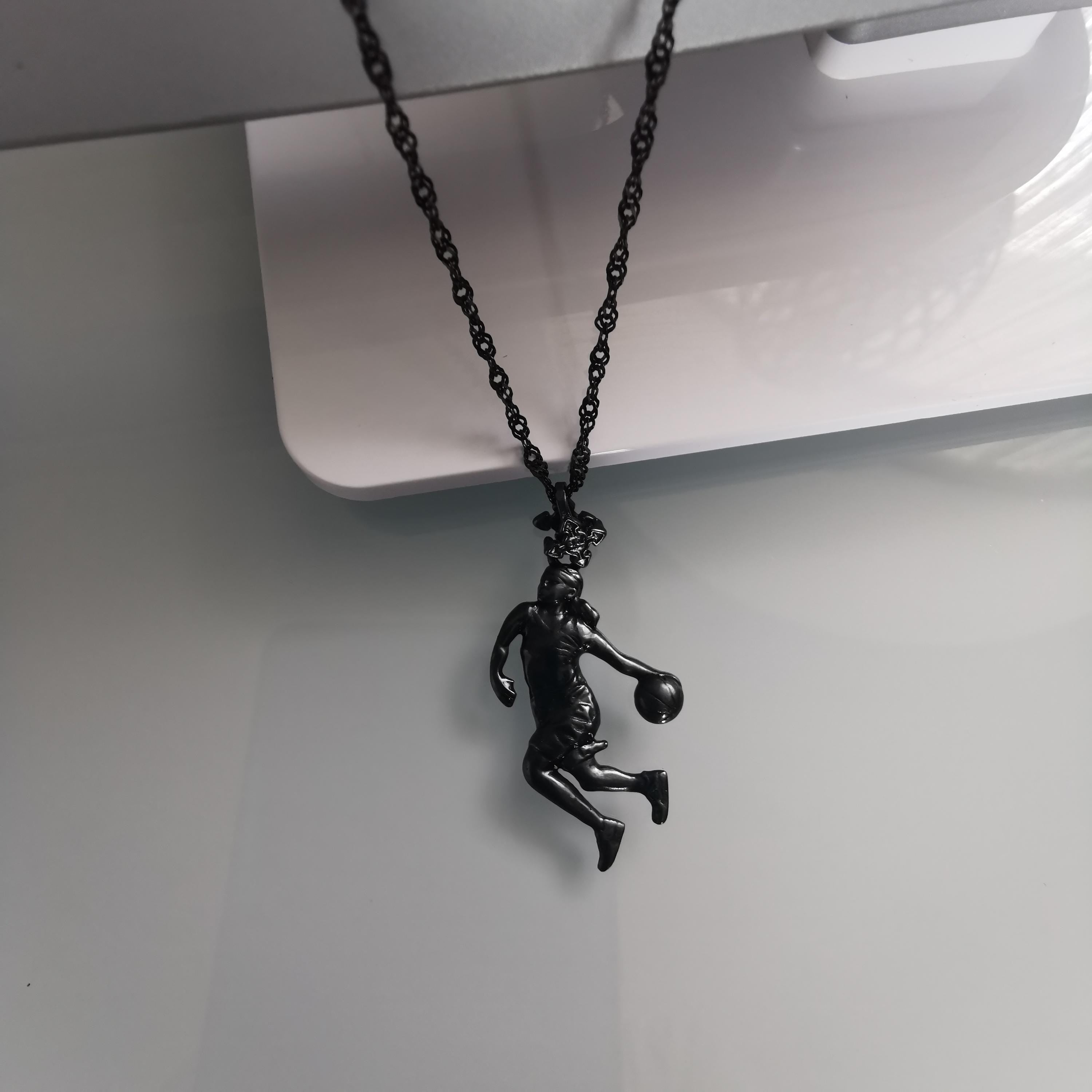 Basketball Pendant for Women and Girls, Oxidized Black 925 Silver Jewelry Gift Handcrafted Sports Charm for Players, Coaches & Fans Necklace