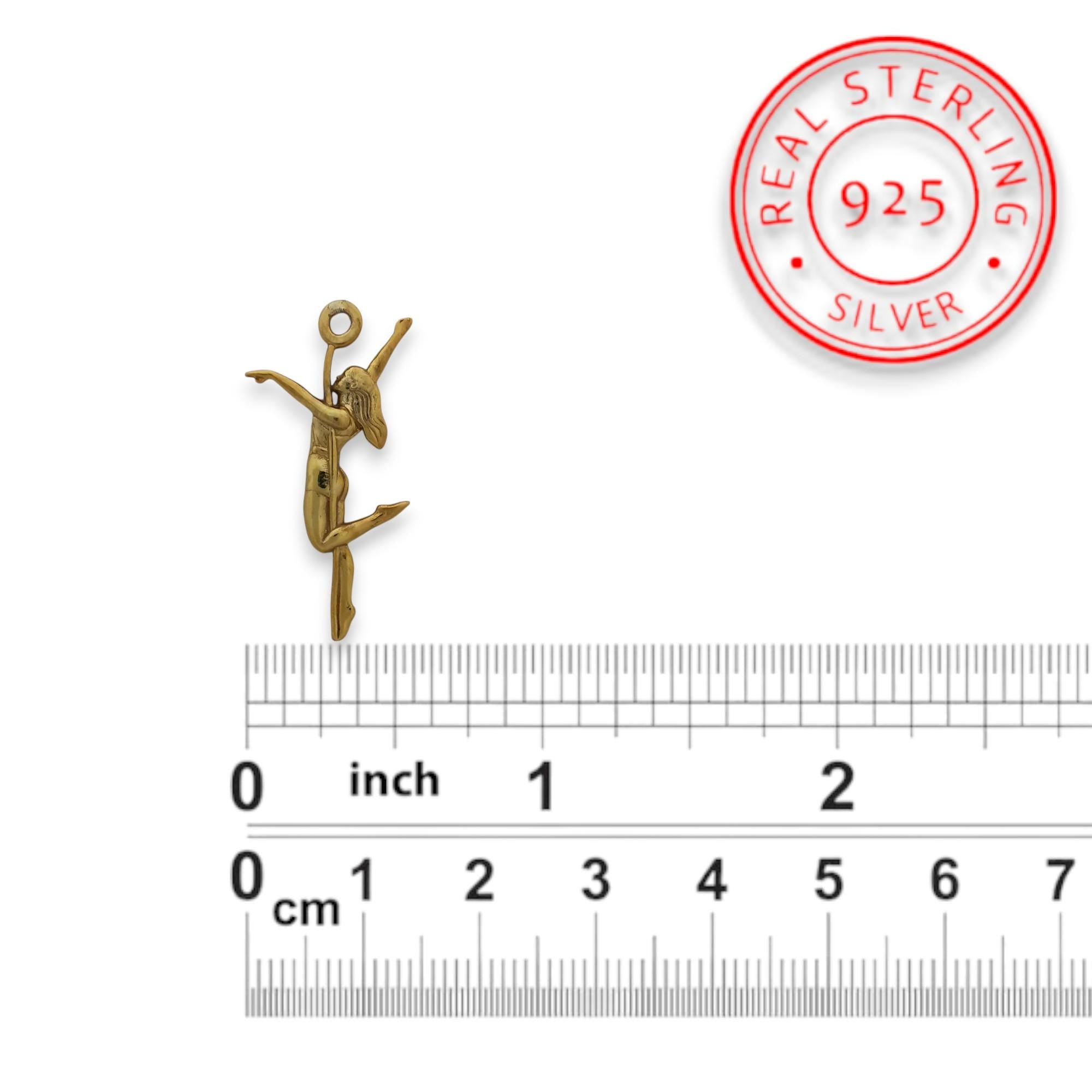 Pole Dance Jewelry for Women – Gold Plated 925 Silver Pendant – Erotic Necklace Gift for Sensual, Confident Dancer