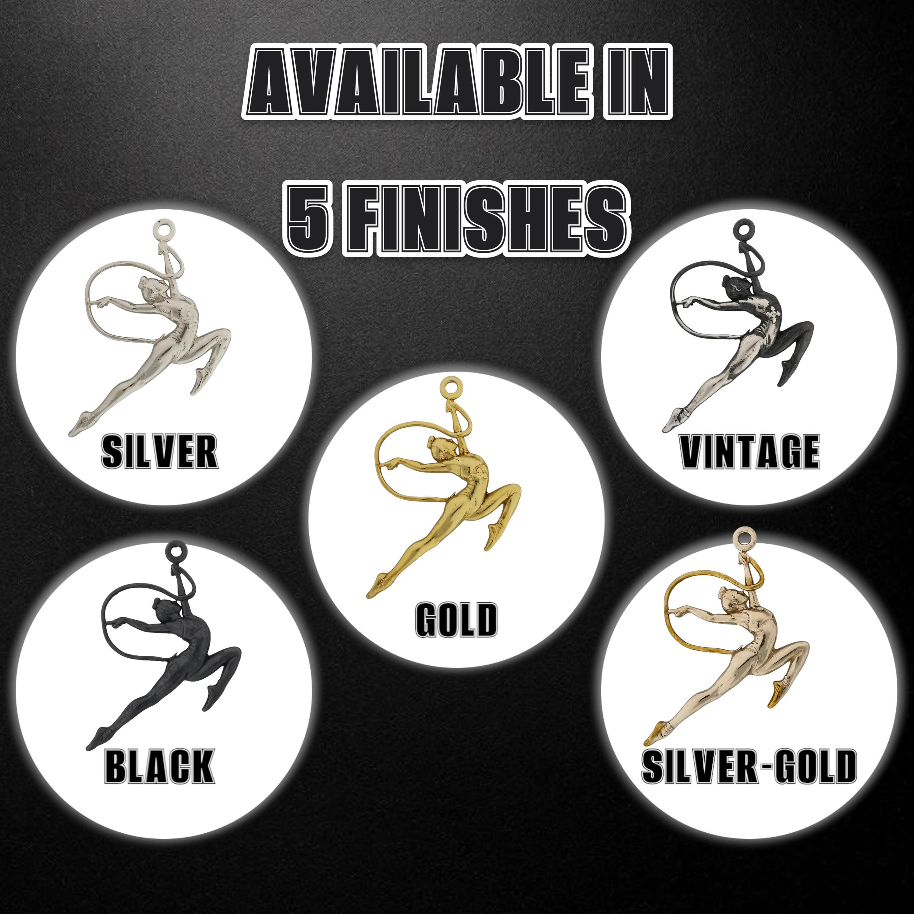 Rhythmic Gymnastics Jewelry Pendant for Girls – Gold-Plated 925 Silver Sports Gift – Handcrafted Charm for Dancers & Athletes – Necklace