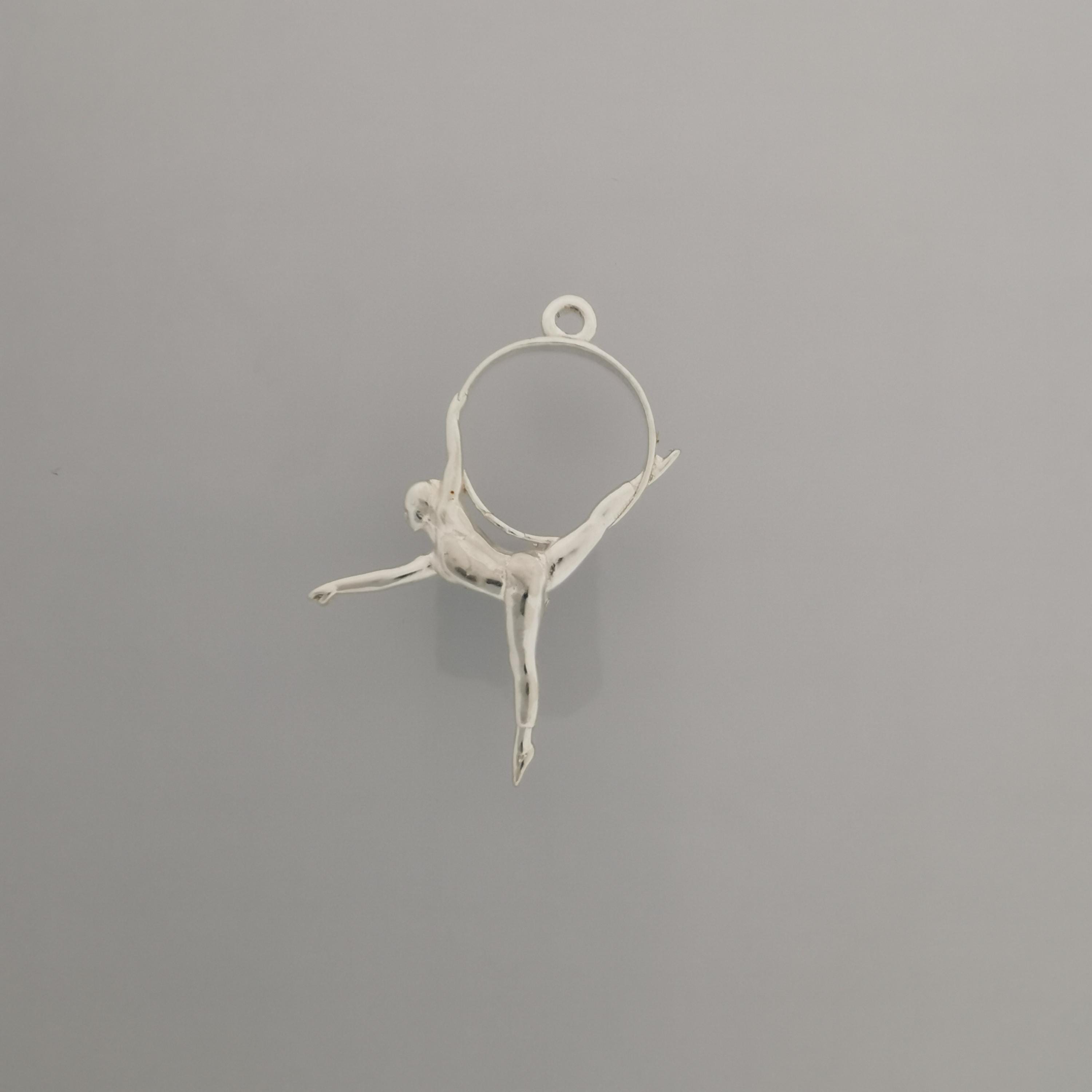 Aerial Hoop Jewelry Pendant for Women – Classic Silver 925 Gift – Handcrafted Sport Charm for Performers & Aerialists – Necklace