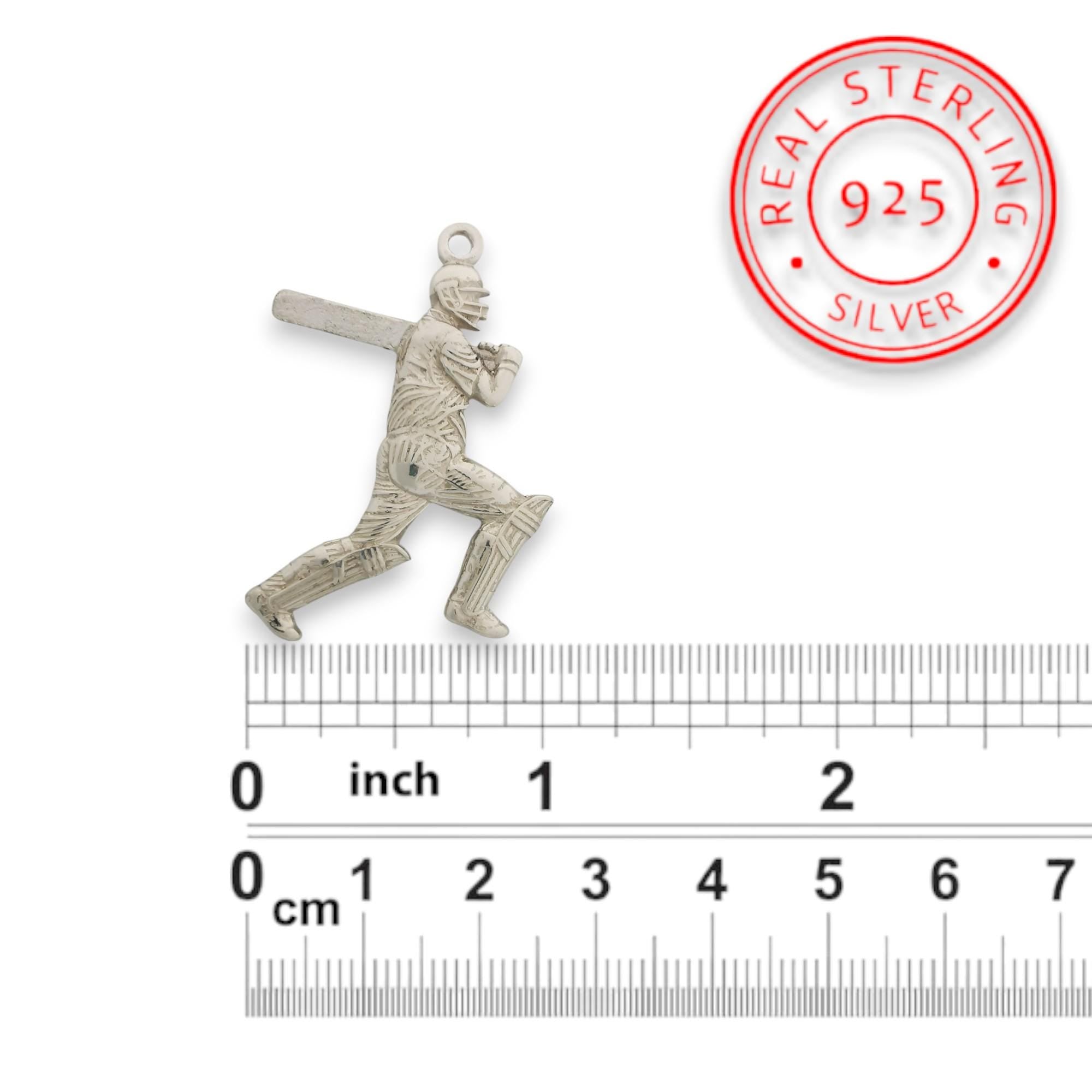 Cricket Necklace for Men – Classic 925 Silver Pendant – Sports Jewelry Gift for Cricketers, Fans, or Coaches