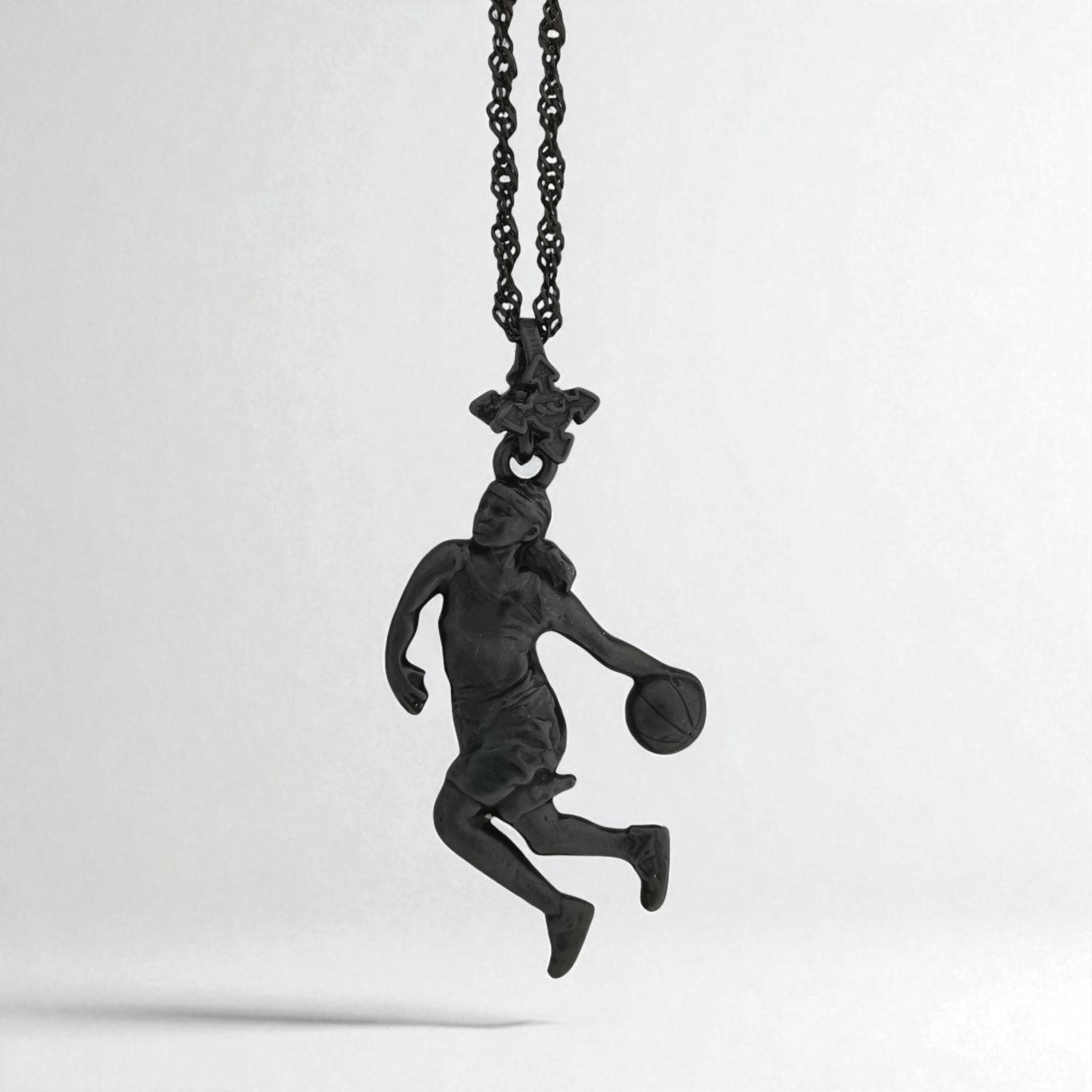 Basketball Pendant for Women and Girls, Oxidized Black 925 Silver Jewelry Gift Handcrafted Sports Charm for Players, Coaches & Fans Necklace