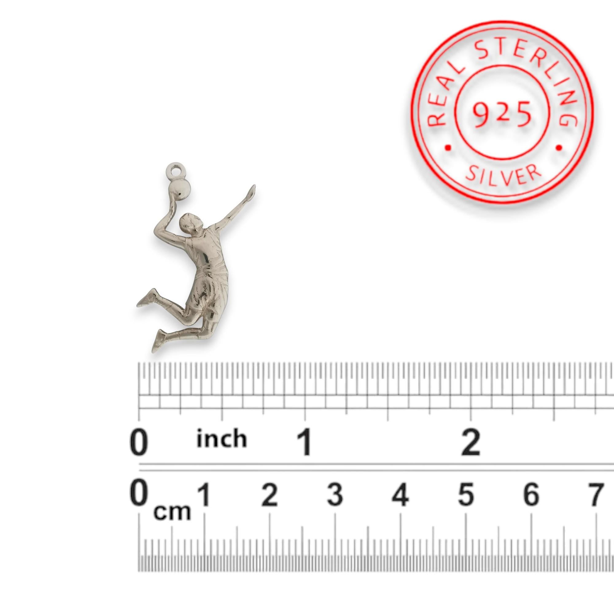 Volleyball Pendant for Men – Classic Silver 925 Jewelry Gift – Handcrafted Sports Charm for Players, Coaches & Fans – Necklace
