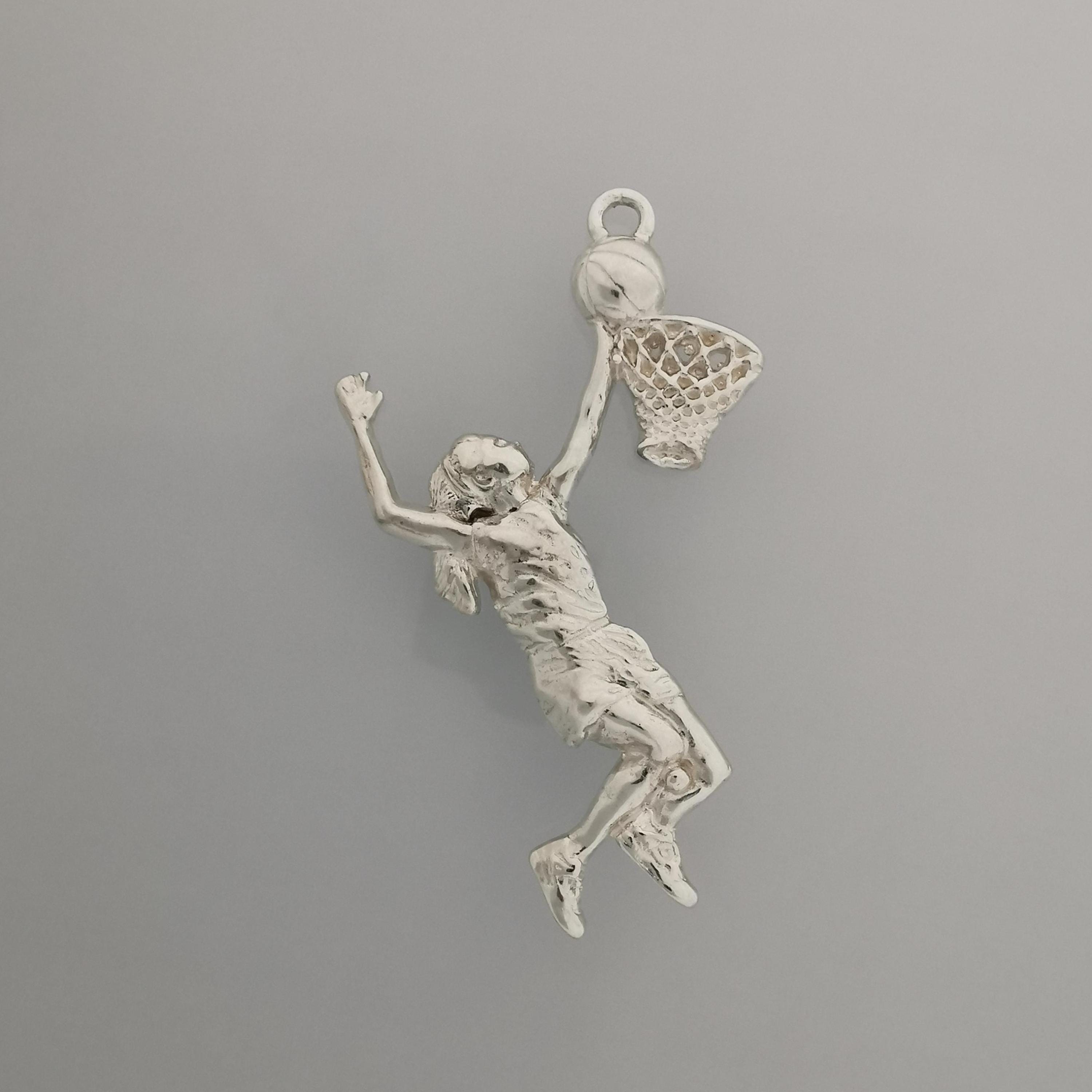 Basketball Jewelry Pendant for Women – Classic Silver 925 Gift – Handcrafted Sports Charm for Athletes, Coaches & Fans – Necklace