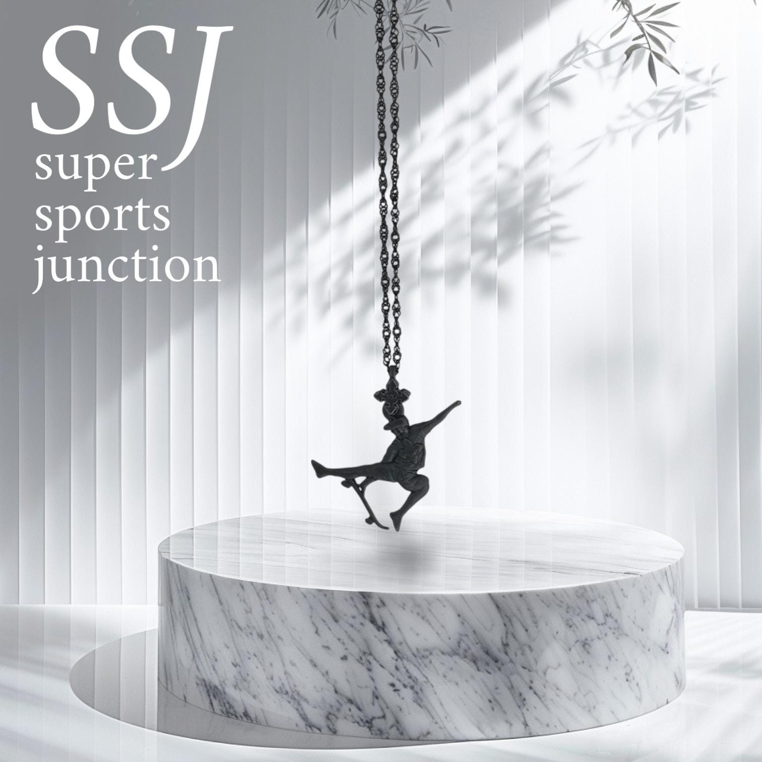 Skateboarding Jewelry Pendant for Men and Teen Boys – Oxidized Black 925 Silver Gift – Handcrafted Street Sports Accessory – Necklace