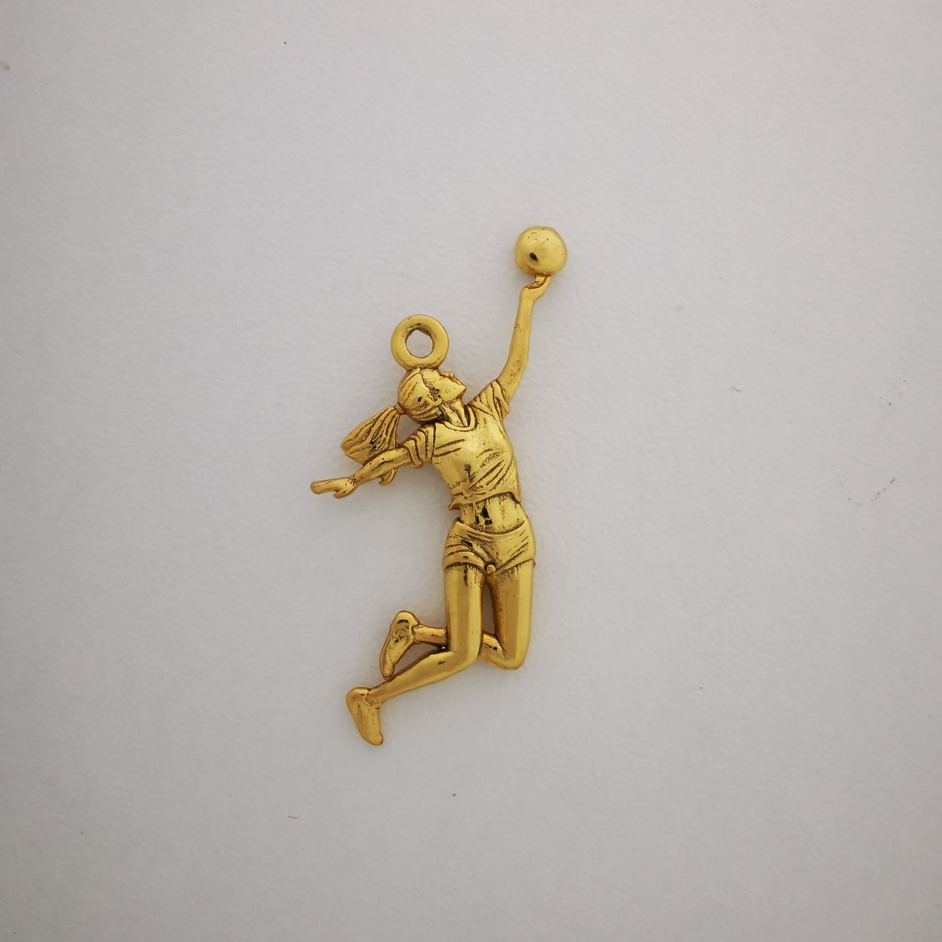 Volleyball Pendant for Women – Gold-Plated 925 Silver Jewelry Gift – Sports Necklace