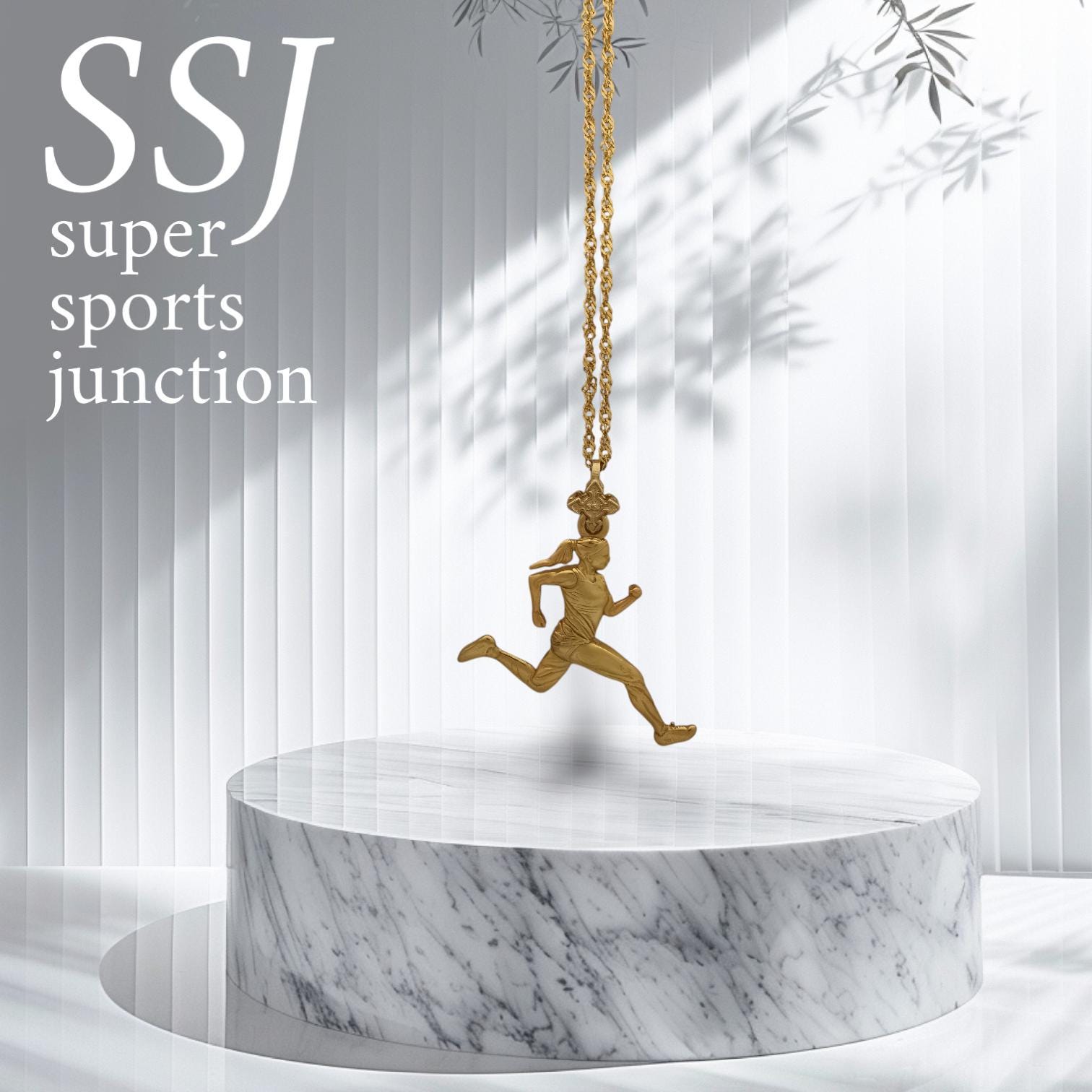 Running Woman Jewelry – Gold-Plated 925 Silver Pendant – Elegant Sports Necklace Gift for Active Women and Runners