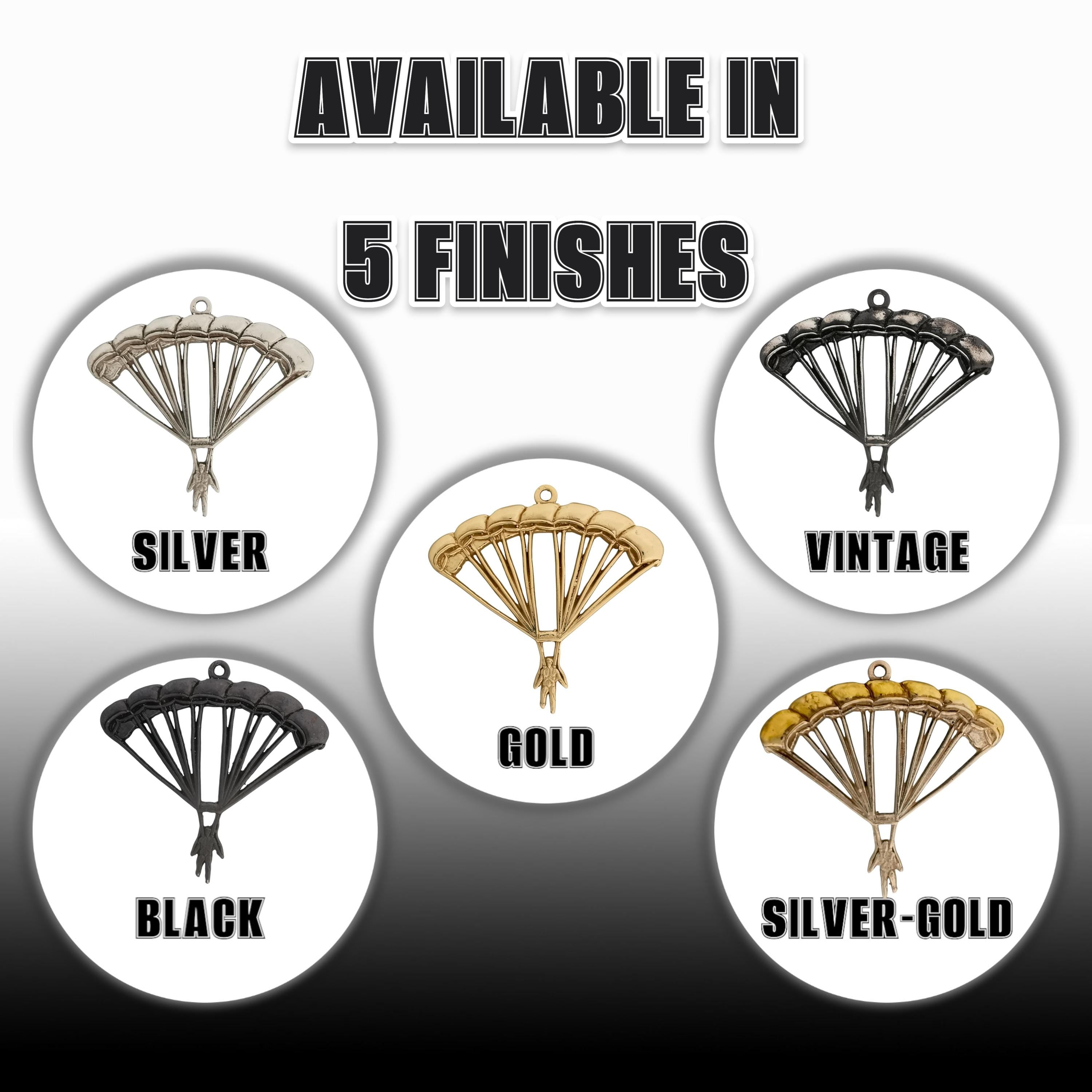 Skydiving Pendant for Men and Women – Gold-Plated 925 Silver Jewelry Gift – Handcrafted Sports Charm for Extreme Movement – Necklace