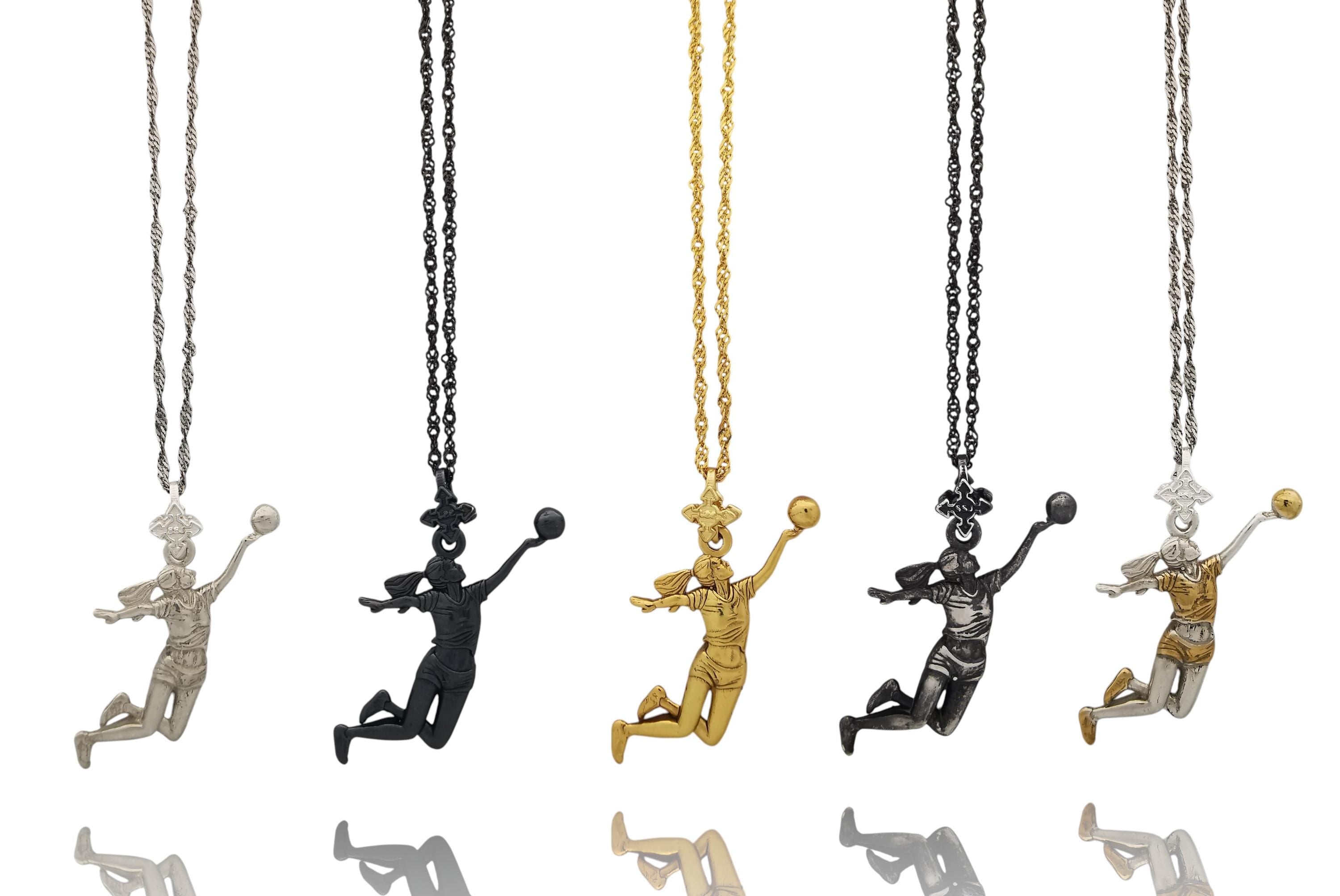 Volleyball Pendant for Women – Classic Silver 925 Jewelry Gift – Sports Necklace