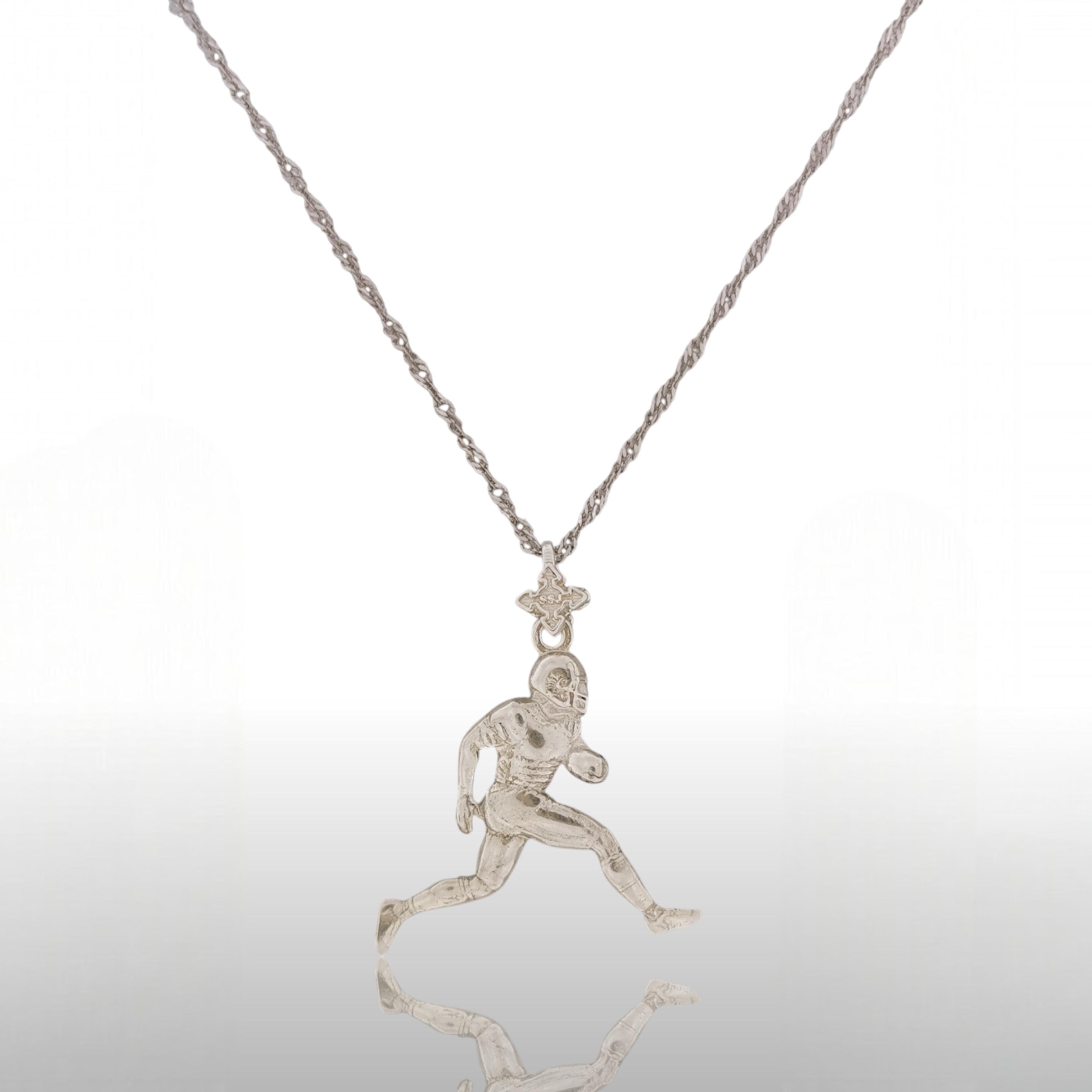 American Football Jewelry Pendant for Men – Classic Silver 925 Gift – Handcrafted Sports Accessory for Players and Sports Lovers – Necklace