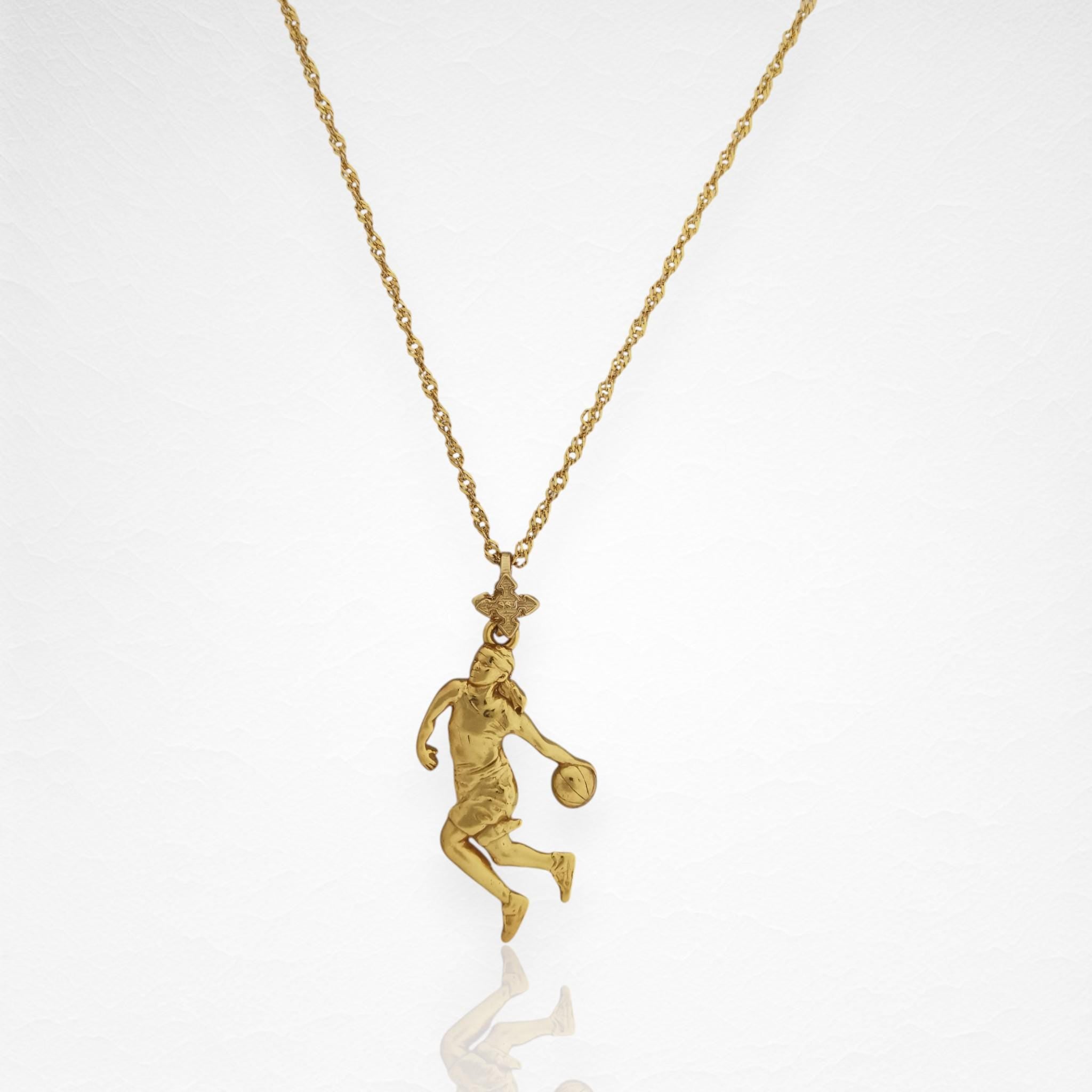 Basketball Pendant for Women and Girls – Gold-Plated 925 Silver Jewelry Gift – Handcrafted Sports Charm for Players, Fans & Coaches Necklace