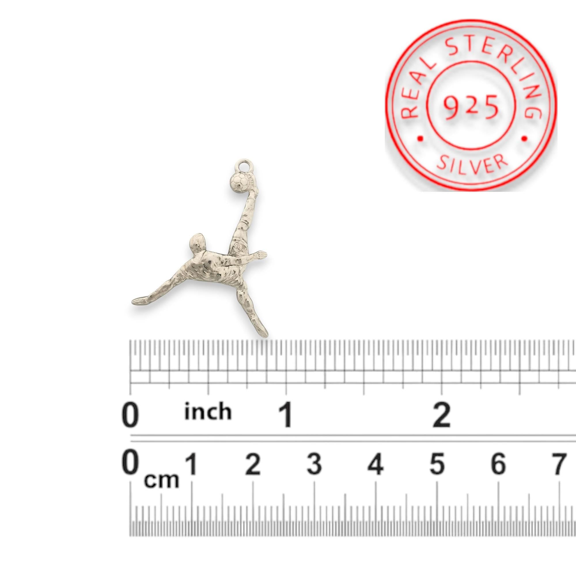 Football (Soccer) Jewelry Pendant for Men – Classic Silver 925 Gift – Bicycle Kick Sport Charm – Necklace