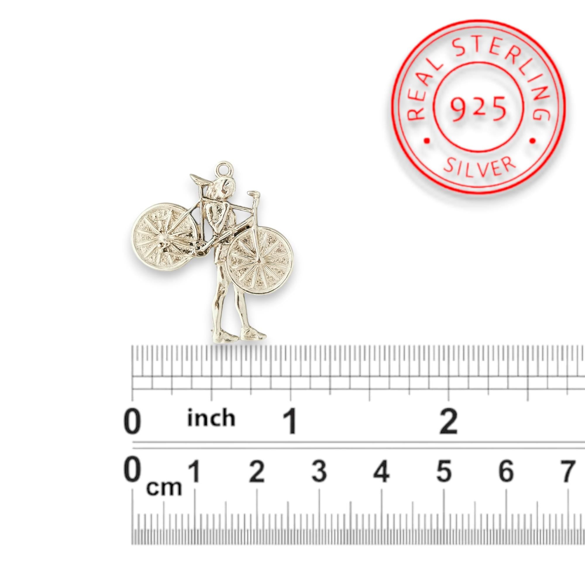 Cycling Jewelry Pendant for Women – Classic Silver 925 Gift – Sports Accessory for Cyclists, Coaches and Riders – Necklace